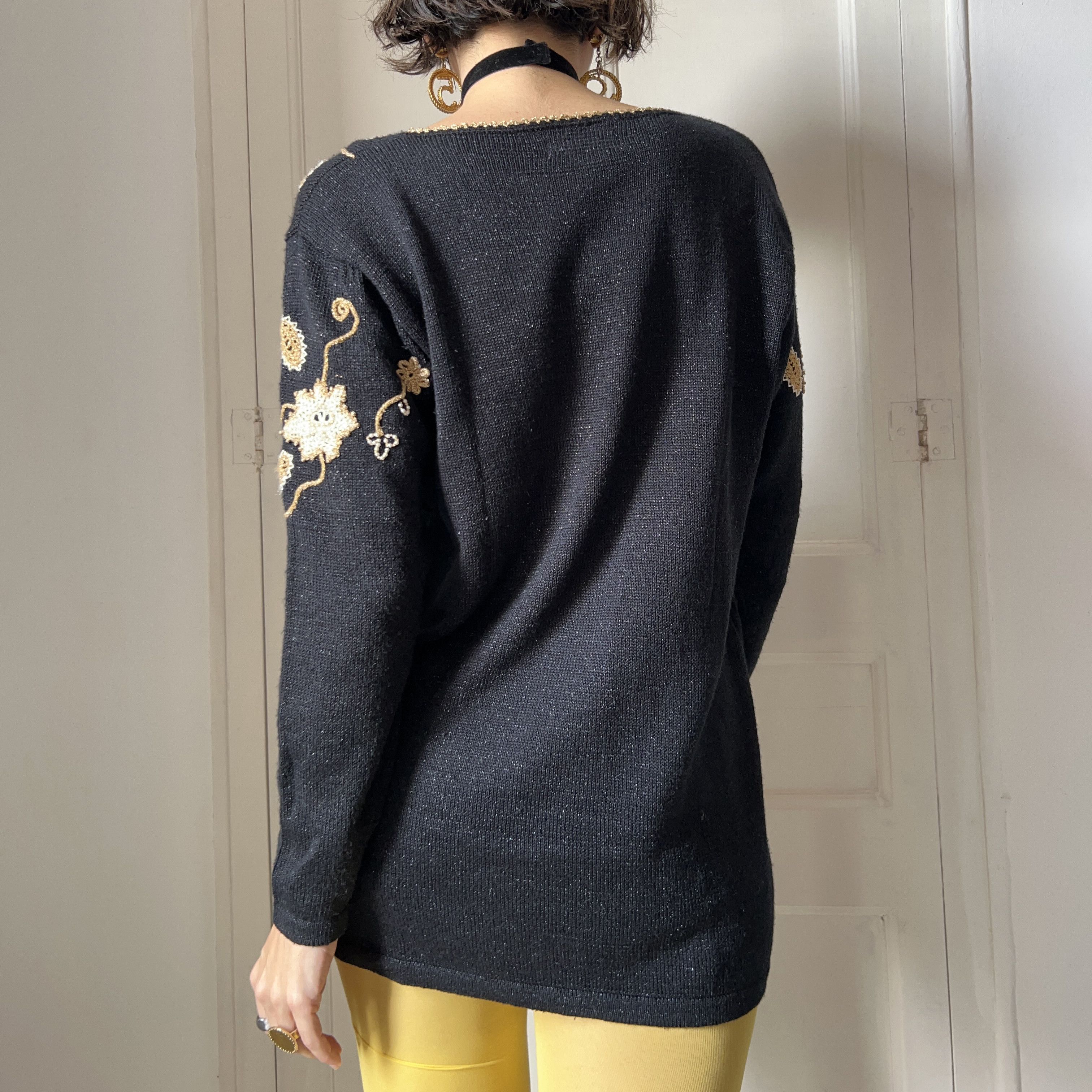 Vintage Vintage 80s Jocelyn Smith Black Gold Sweater Size M / US 6-8 / IT 42-44 - 4 Thumbnail