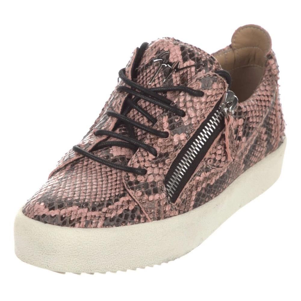 Giuseppe Zanotti Leather Sneaker Rose Pink Snake Print EU 38
