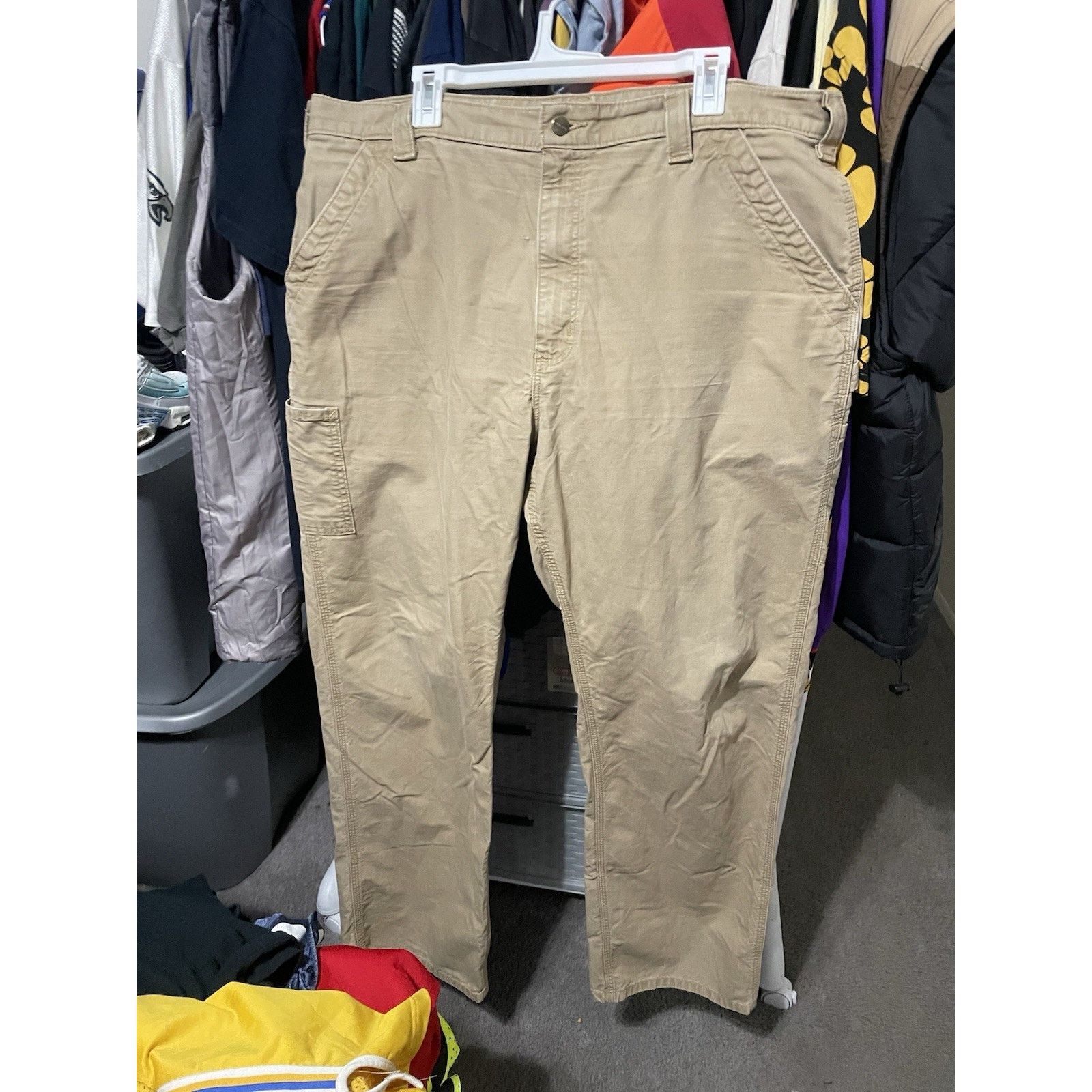 Carhartt Size 40x34- Vtg Carhartt B114 DWD Pants Workwear Tan Size US 40 / EU 56 - 1 Thumbnail