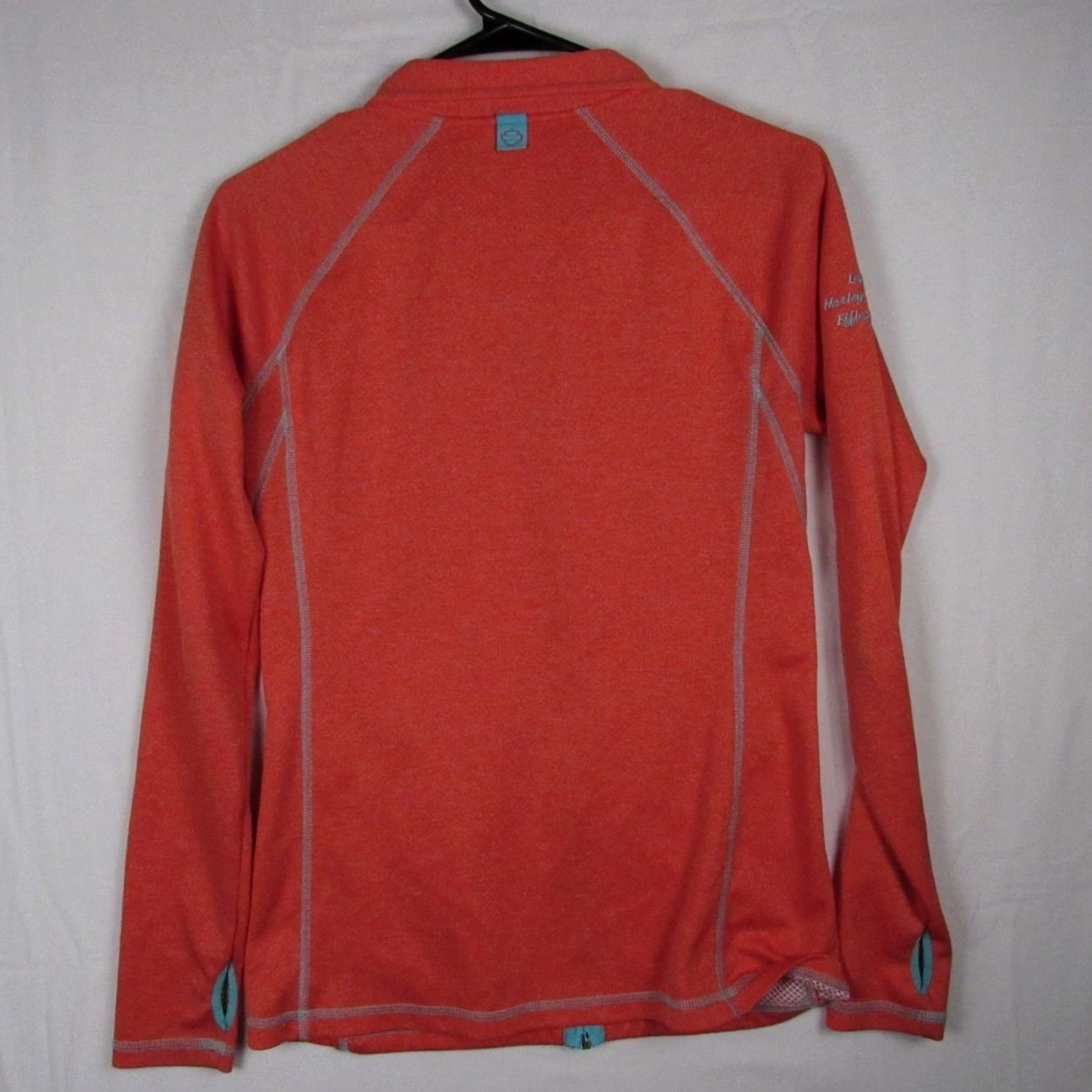 Harley Davidson Harley-Davidson Womens Small Performance Zip Jacket Coral Blue Orange Thumbholes Jeans? Size S / US 4 / IT 40 - 2 Thumbnail