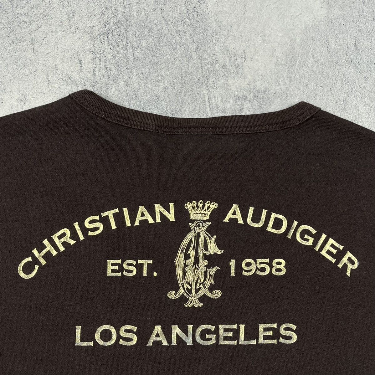 Christian Audigier Vintage Christian Audigier y2k AOP rare brown tee 90’s Size US L / EU 52-54 / 3 - 18 Thumbnail