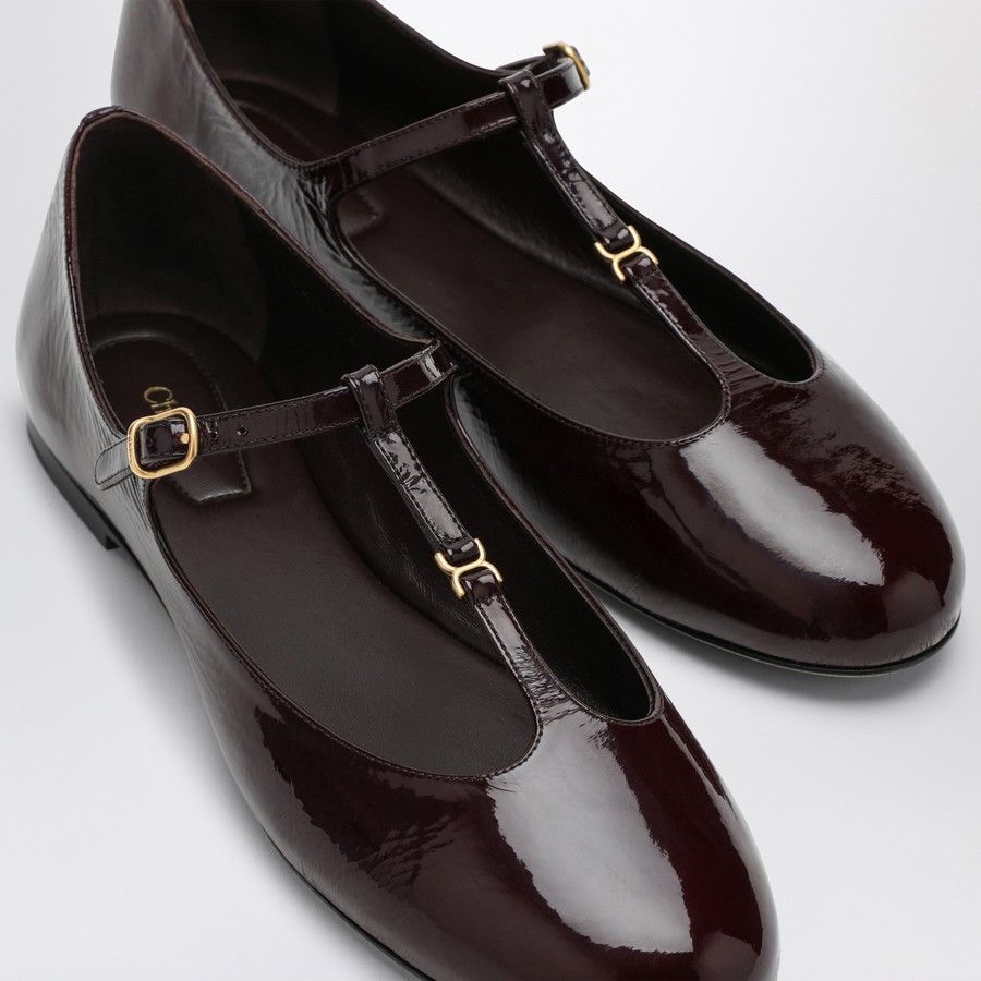 Chloe o1d2blof0824 Marcie Ballerina in Burgundy Size US 10 / IT 40 - 5 Thumbnail