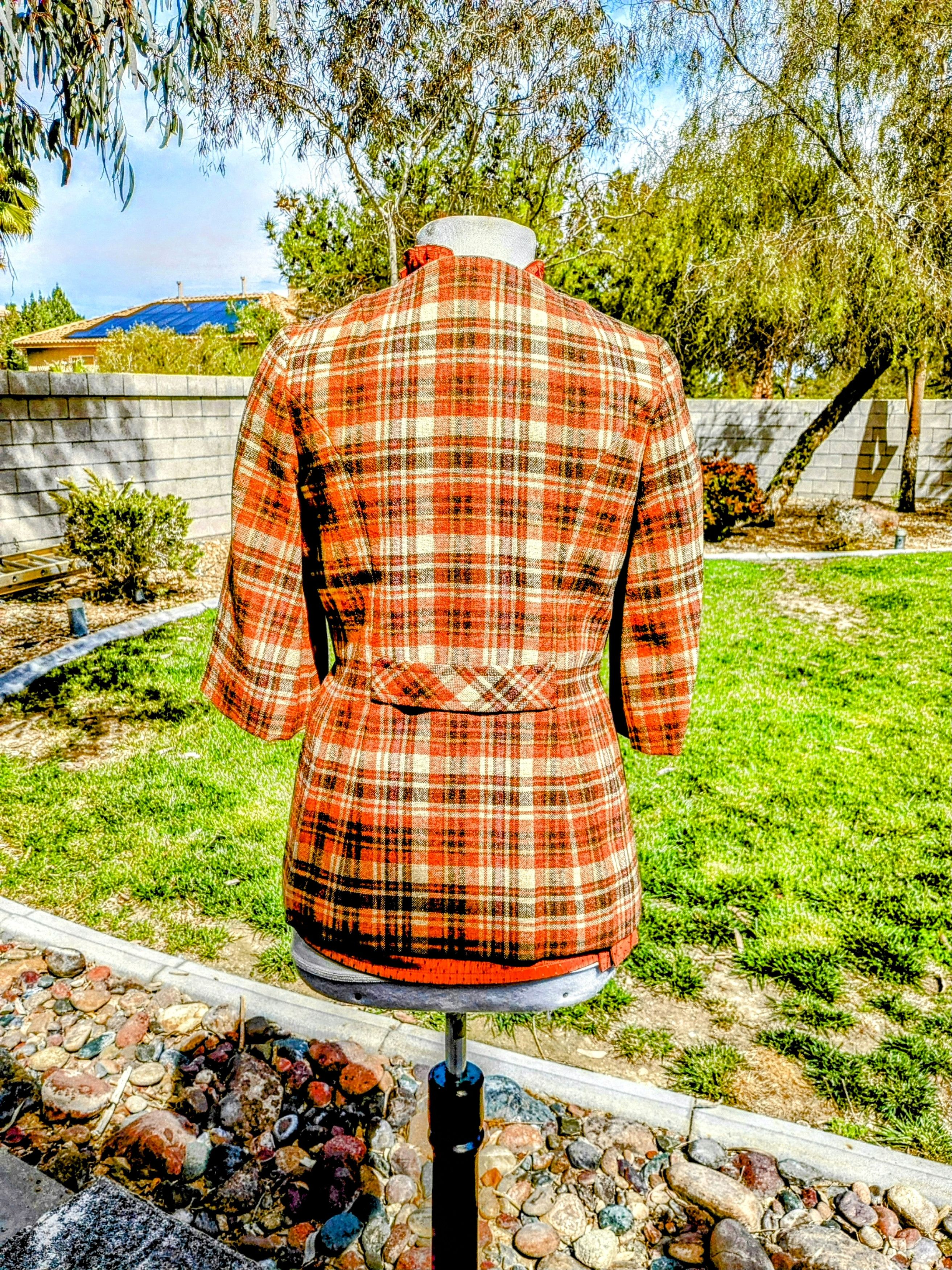 Vintage Vintage Petite Plaid Petite Pullover Coat Lined Jacket Size M / US 6-8 / IT 42-44 - 2 Thumbnail