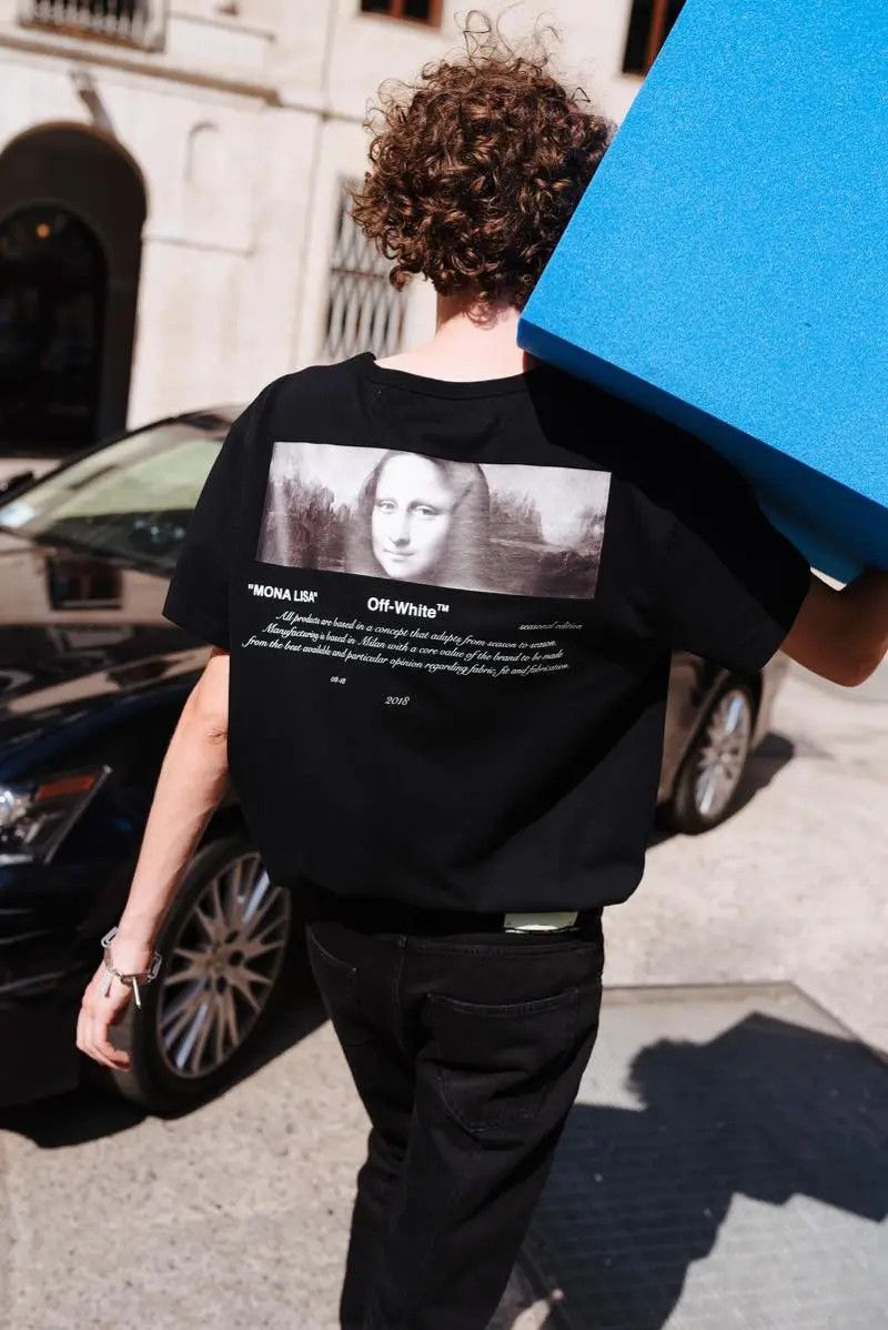 Off-White Black Mona Lisa "For All" Oversized T-Shirt Size L / US 10 / IT 46 - 2 Thumbnail