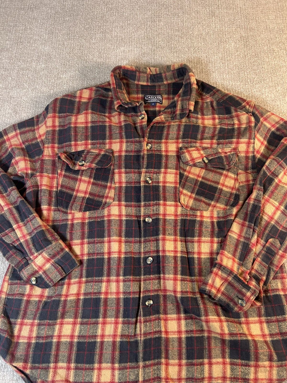 Other Canyon Creek Plaid Flannel 2X Long Sleeve Red Black Yellow Size US XXL / EU 58 / 5 - 1 Thumbnail