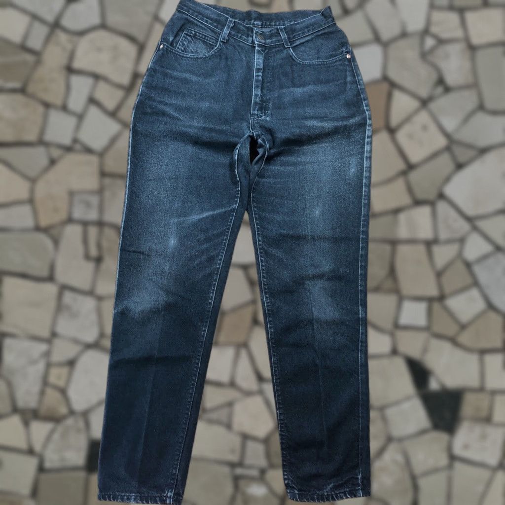 Lee VINTAGE Lee Jeans Womens 28x30 11 100% Cotton Denim High Rise Mom Tapered Black USA Womens Size 32" / US 10 / IT 46 - 1 Thumbnail