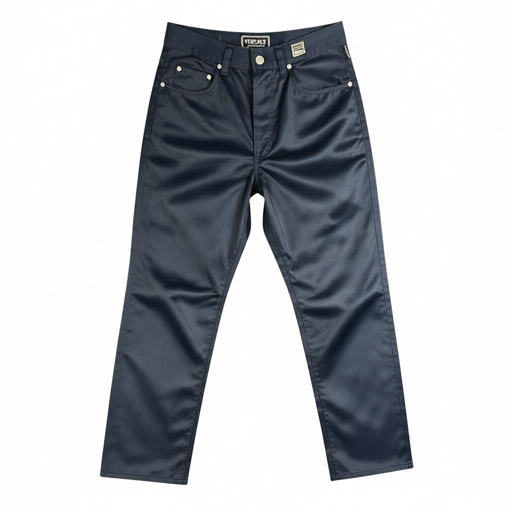 Versace Men's Vintage Y2K Versace Couture Navy Coated Jeans 29W 31L Size US 33 - 1 Thumbnail