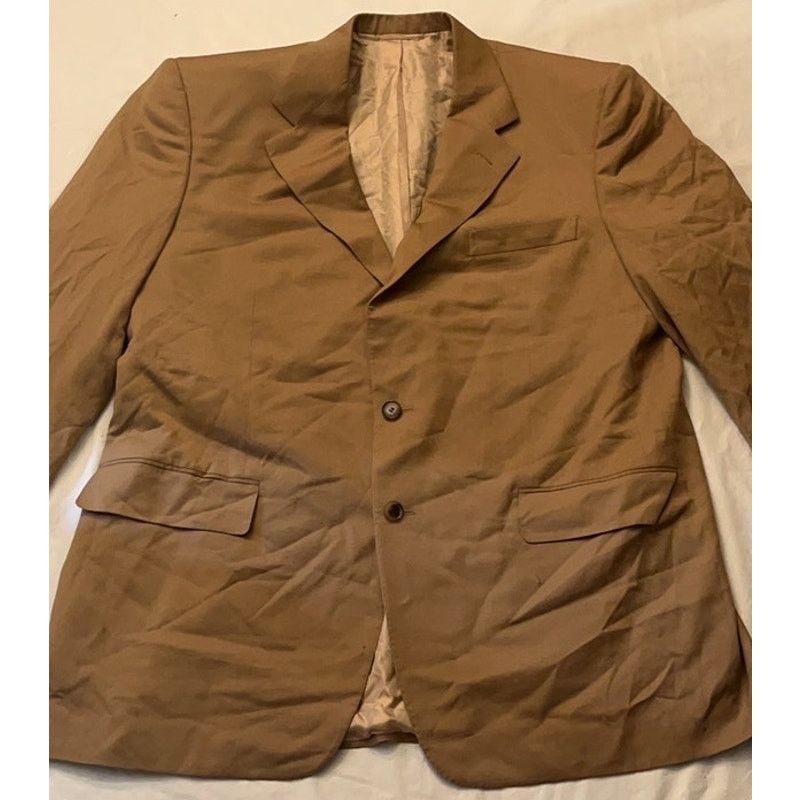 Stefano Ricci Stefano Ricci Tan 100% Wool Blazer Sport Jacket Size: 58 Size 54R - 10 Thumbnail