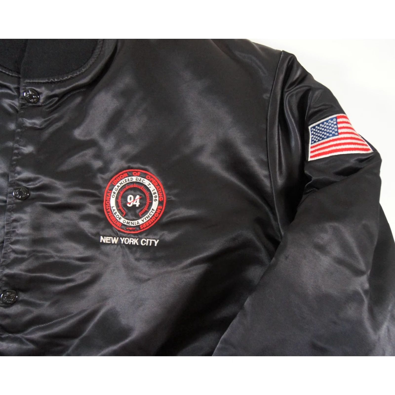 Vintage Vintage Birdie Men's Bomber Jacket Fall Spring Winter 90s Black Satin Outdoor Casual Mens Large Size US L / EU 52-54 / 3 - 2 Thumbnail