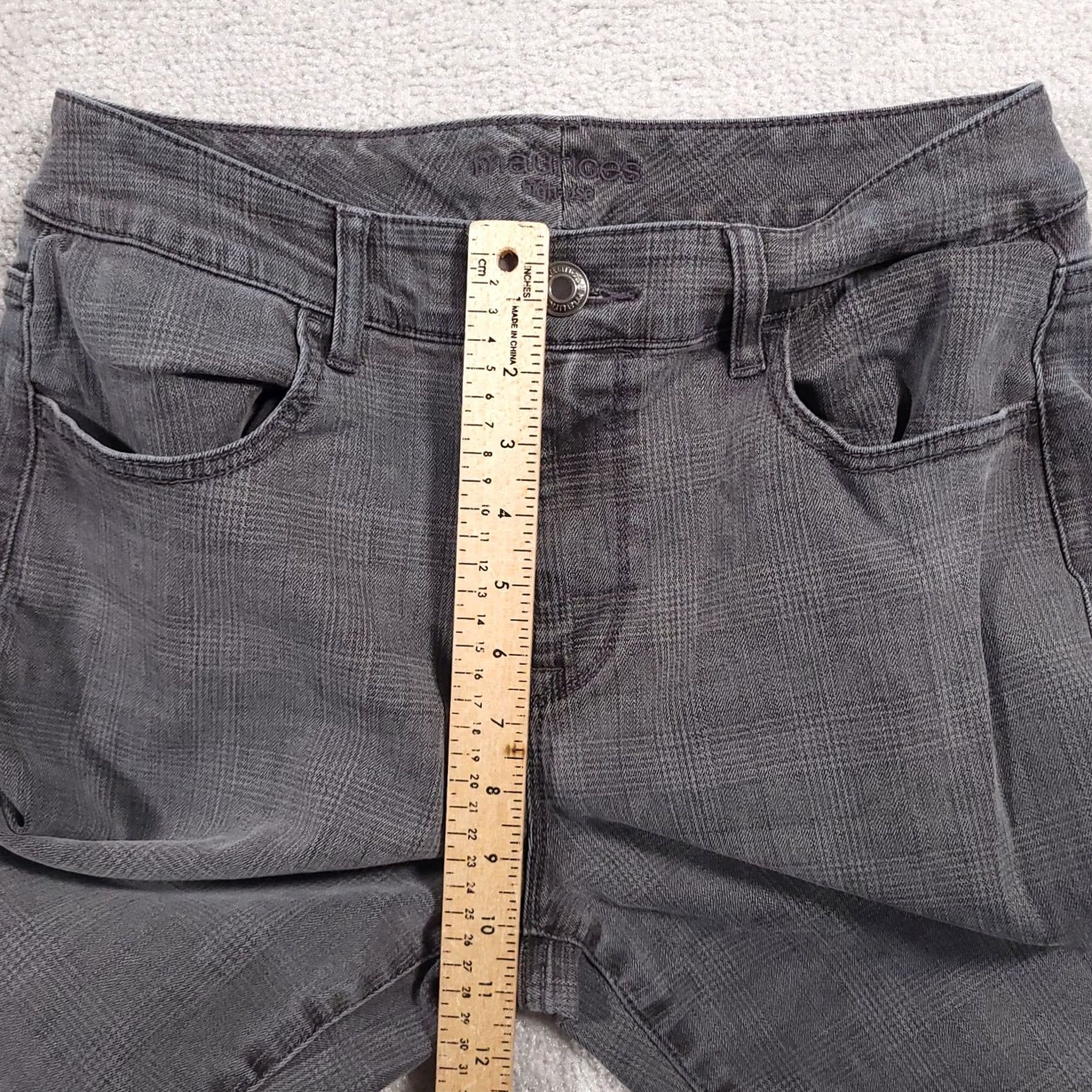 Vintage Maurices Skinny High Rise Jeans Women's Medium Regular Gray Plaid Wash Stretch Denim Slim Cotton Blend Modern Vintage: No (remove?) Size 32" / US 10 / IT 46 - 6 Thumbnail