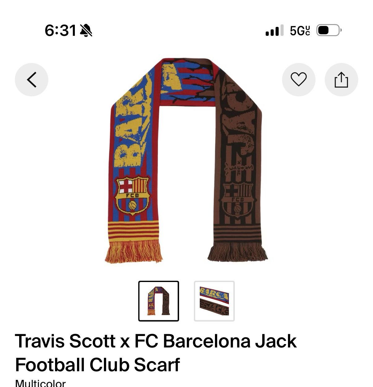 Cactus jack x Barcelona scarf