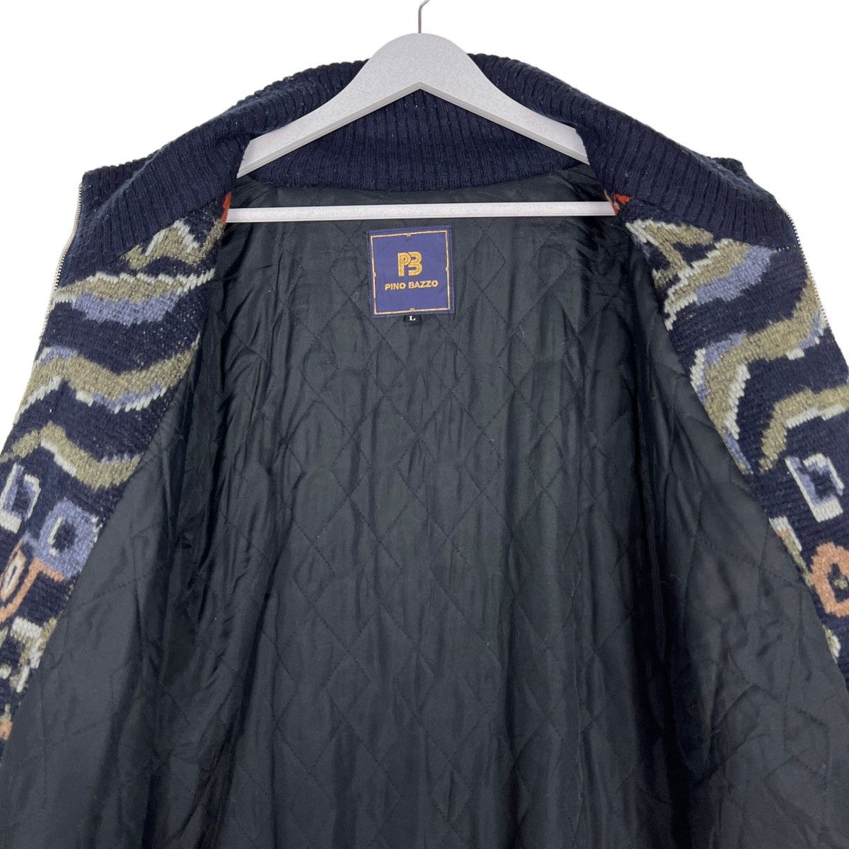 Aran Isles Knitwear 🔥 PINO BAZZO COLOR WAY KNITTED BOMBER JACKET Size US L / EU 52-54 / 3 - 13 Thumbnail