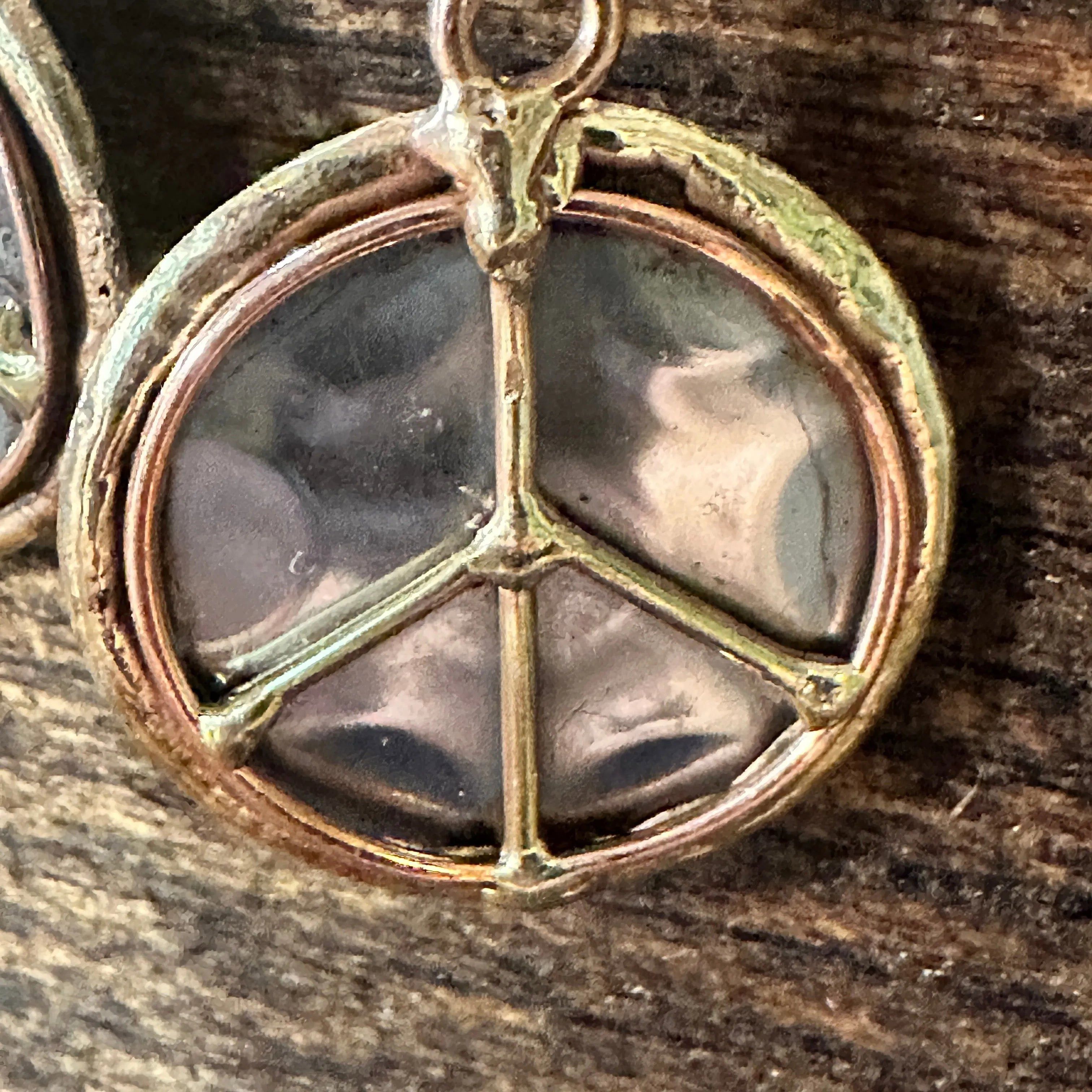 Other Handmade Artesian Hippie Silver & Copper Peace Sign Drop Wir Size ONE SIZE - 6 Thumbnail