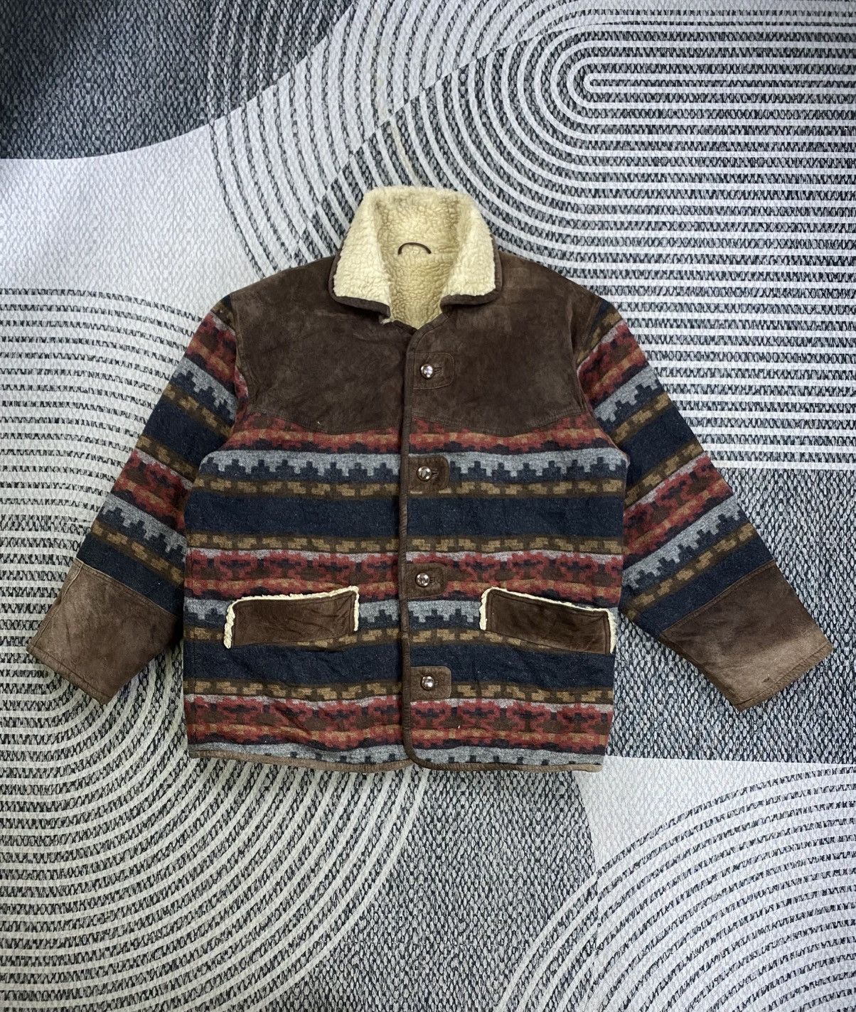 Japanese Brand Vintage 80s Japanese Fashion Navajo Wool Jacket Size US L / EU 52-54 / 3 - 1 Thumbnail