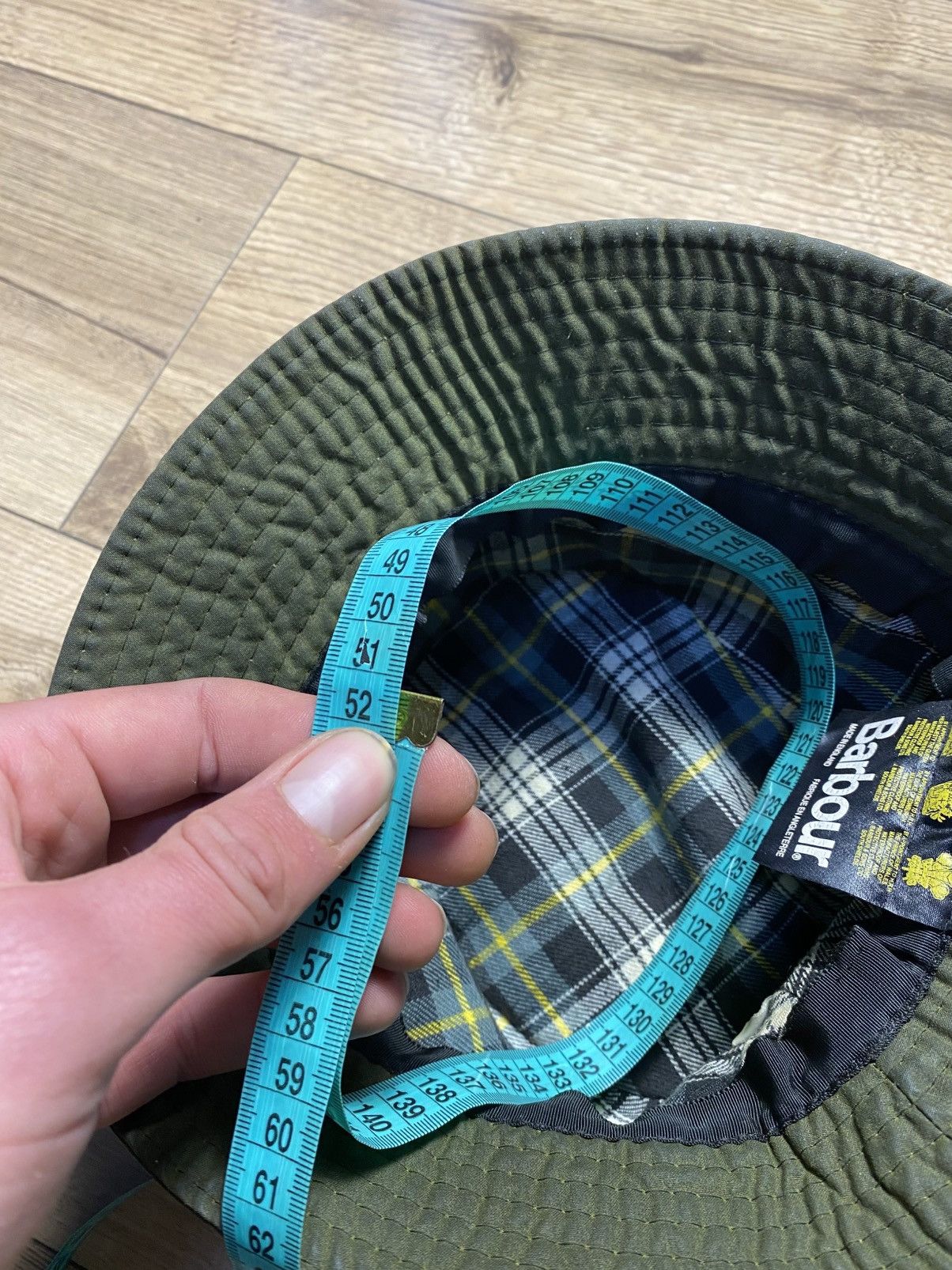Barbour Vintage Barbour Wax Hat Bucket Olive Green Size S Tartan Size ONE SIZE - 5 Thumbnail