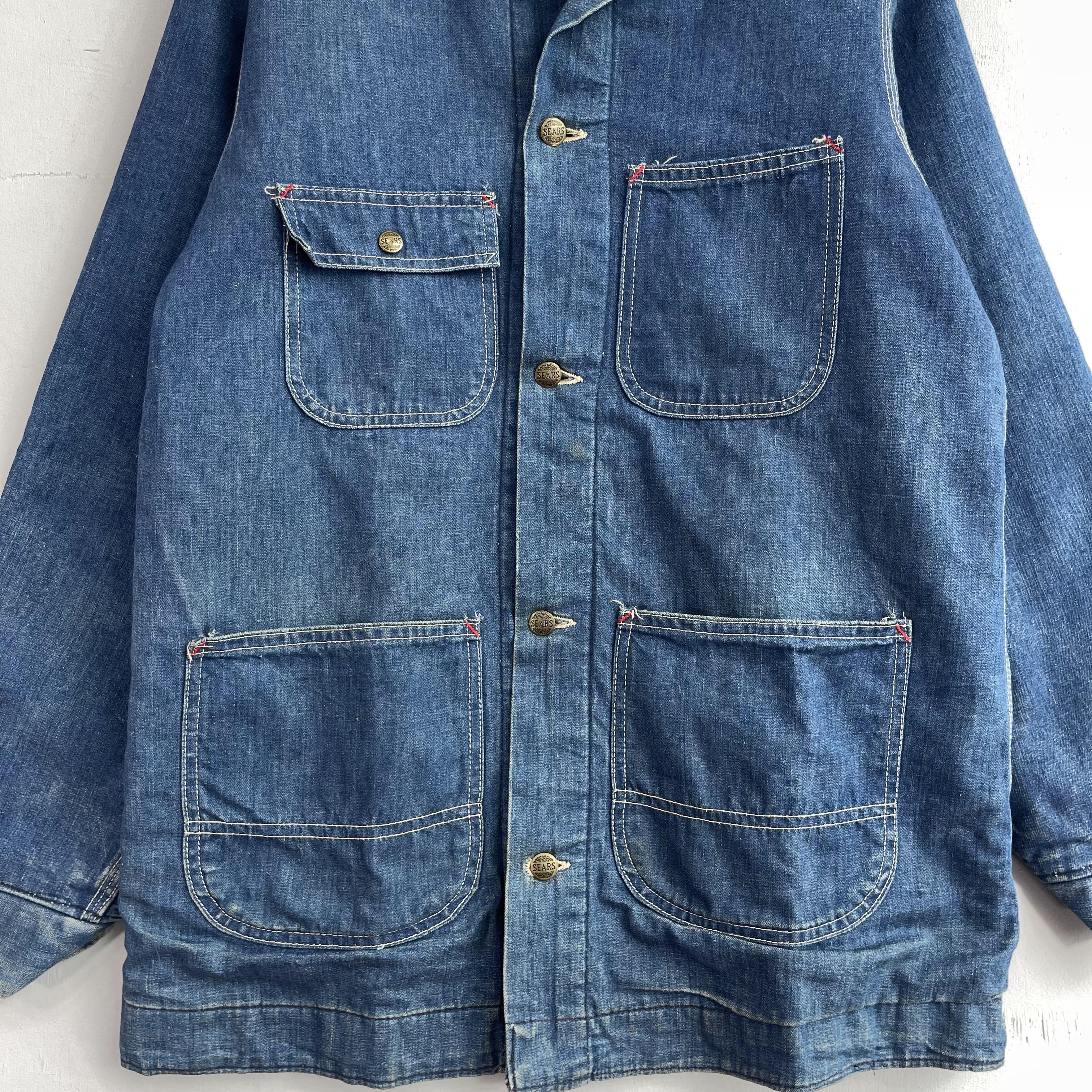 Sears Vintage 80's SEARS Chore Blanket Lined Denim Workers Jacket Size US M / EU 48-50 / 2 - 3 Thumbnail