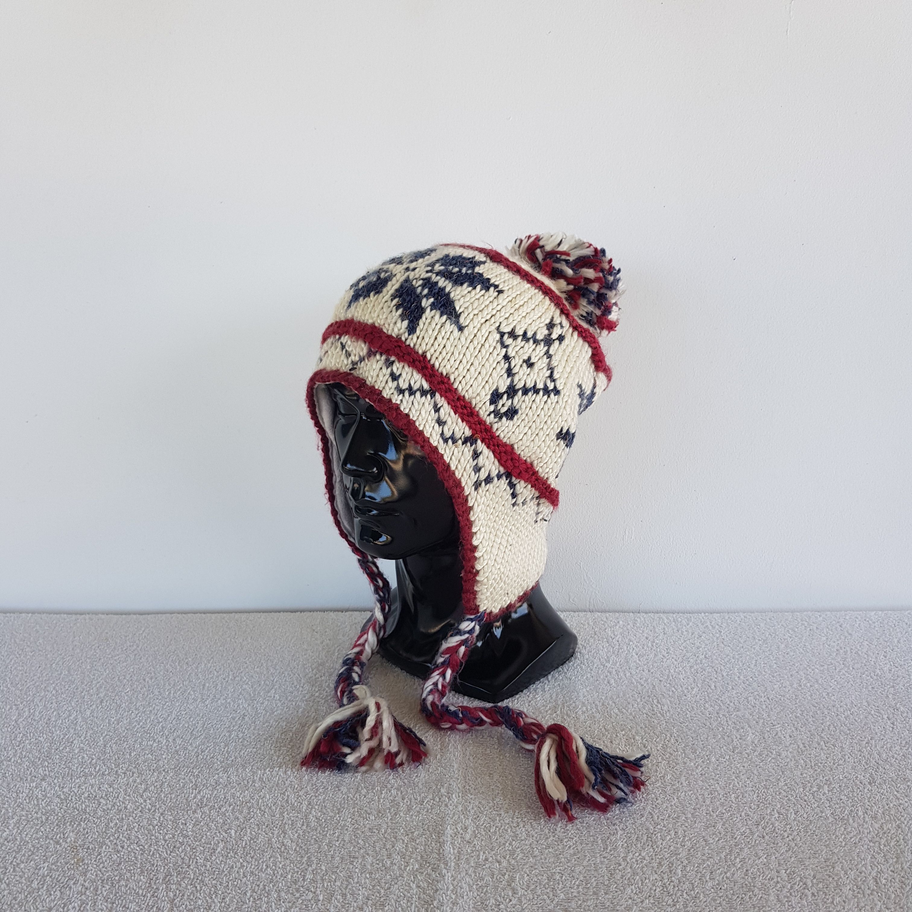 Japanese Brand Vintage Japanese Earflap Beanie Ribbed Knit Snow Caps Hats. Size ONE SIZE - 2 Thumbnail