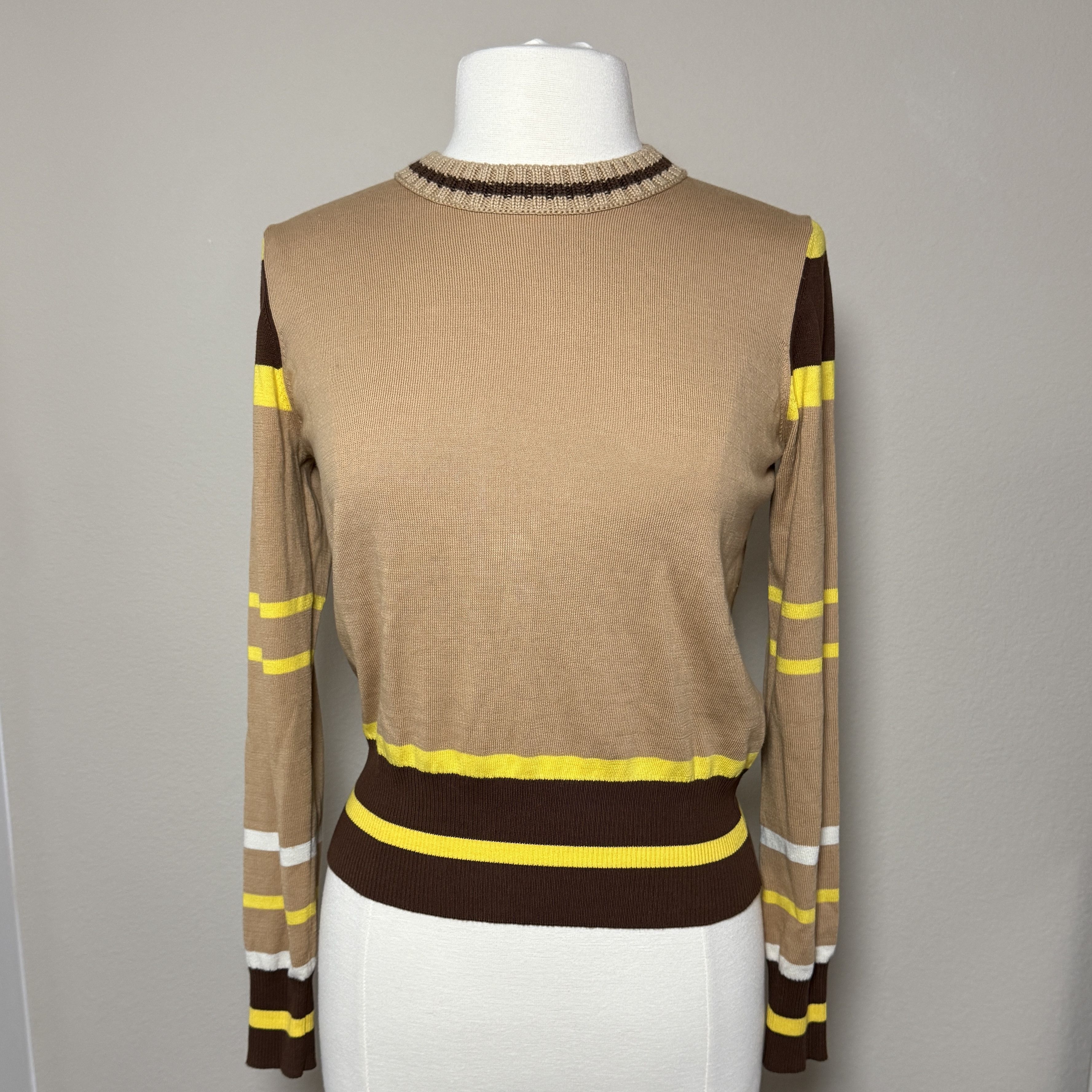 Chinti & Parker Varsity Stripe Cotton Knit Sweater (S)
