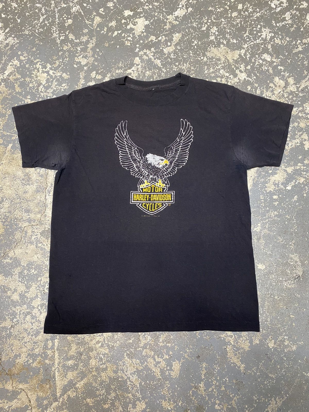 Harley Davidson × Vintage Vintage Harley Davidson Eagle 70s/80s Thin USA Tshirt Size US M / EU 48-50 / 2 - 1 Thumbnail