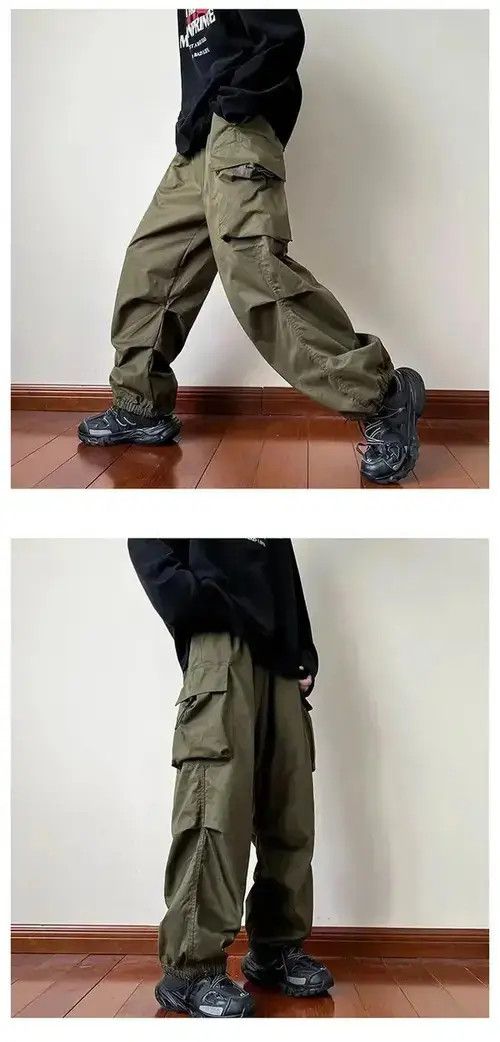 Japanese Brand × Vintage Vintage Streetwear black cargo parachute pants y2k Size US 32 / EU 48 - 3 Thumbnail