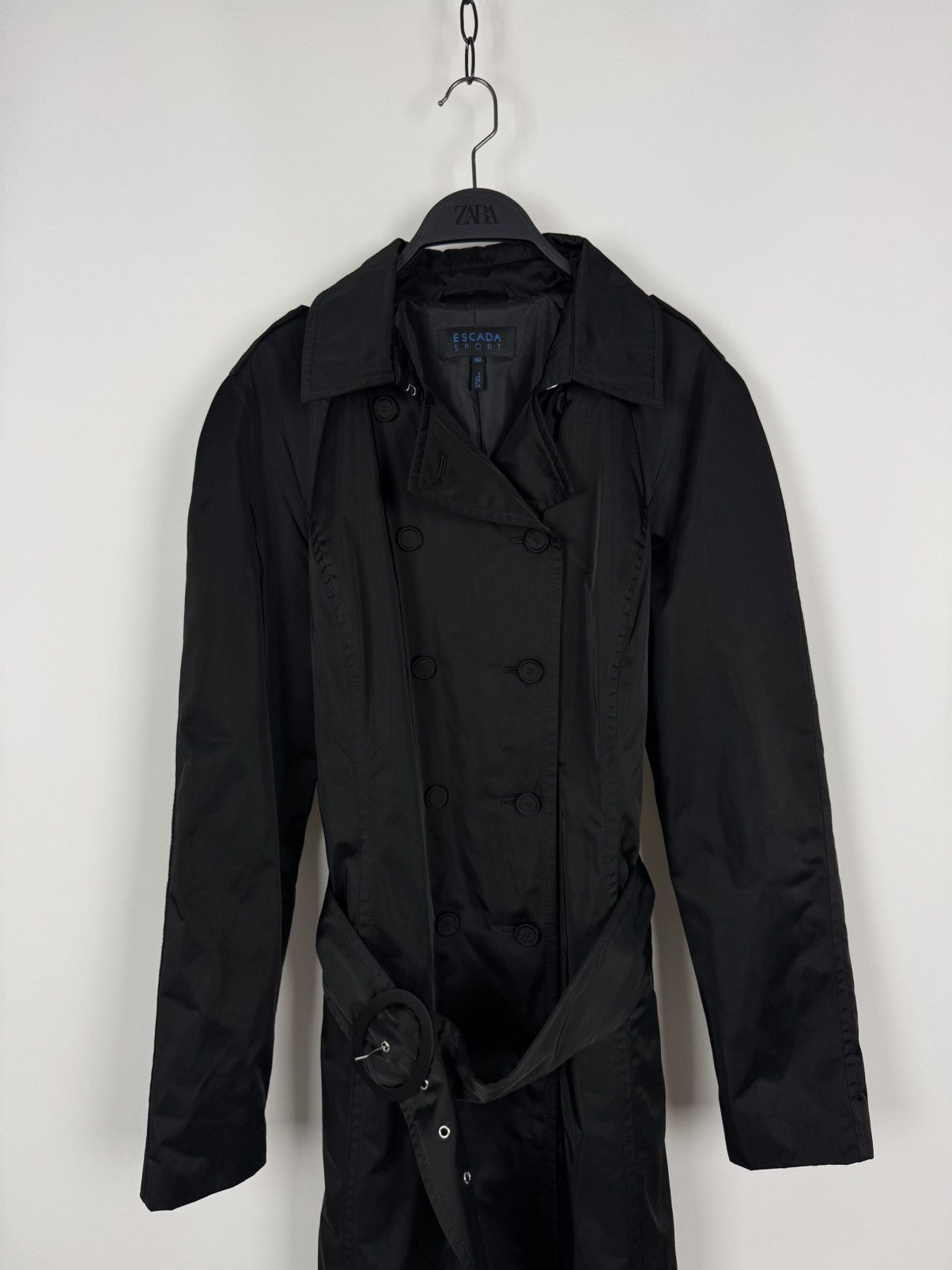 Escada Sport Escada Sport Double Breasted Trench Black Women’s Coat Size S / US 4 / IT 40 - 3 Thumbnail
