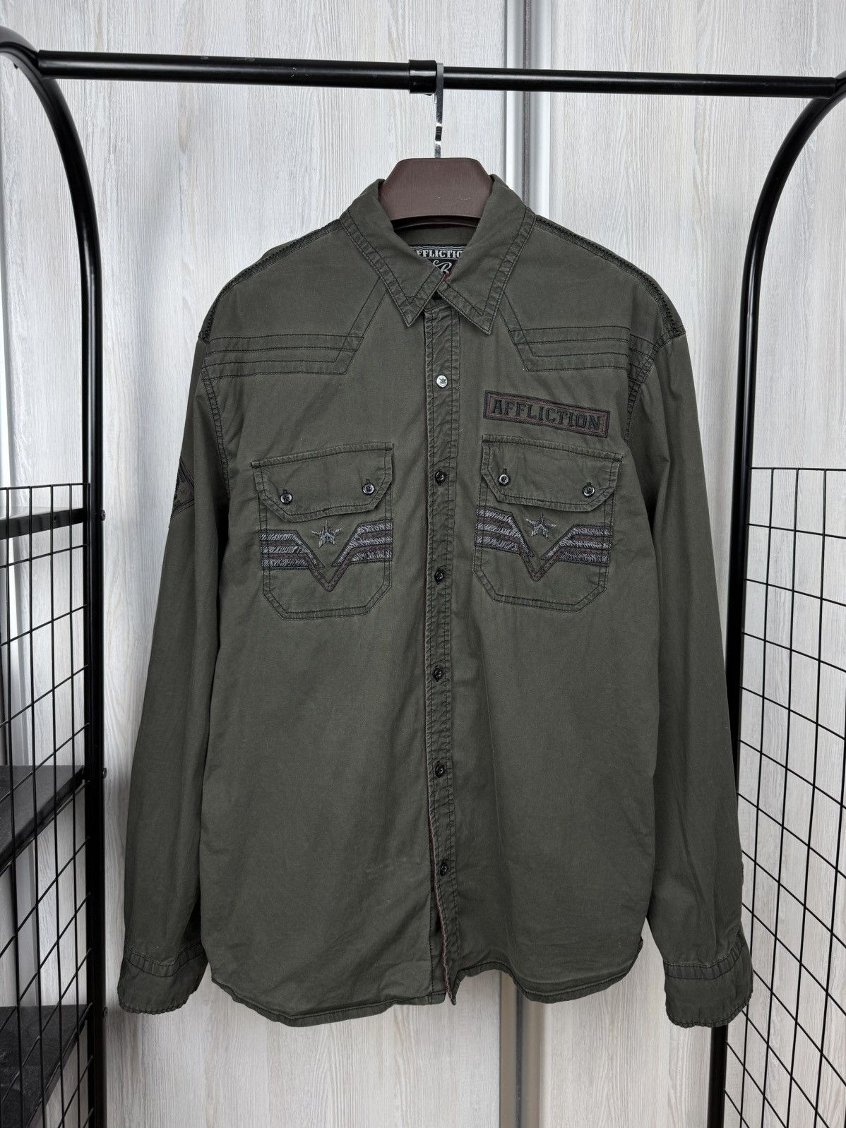 Affliction Affliction Black Premium American Customs big logo shirt Size US XL / EU 56 / 4 - 2 Thumbnail