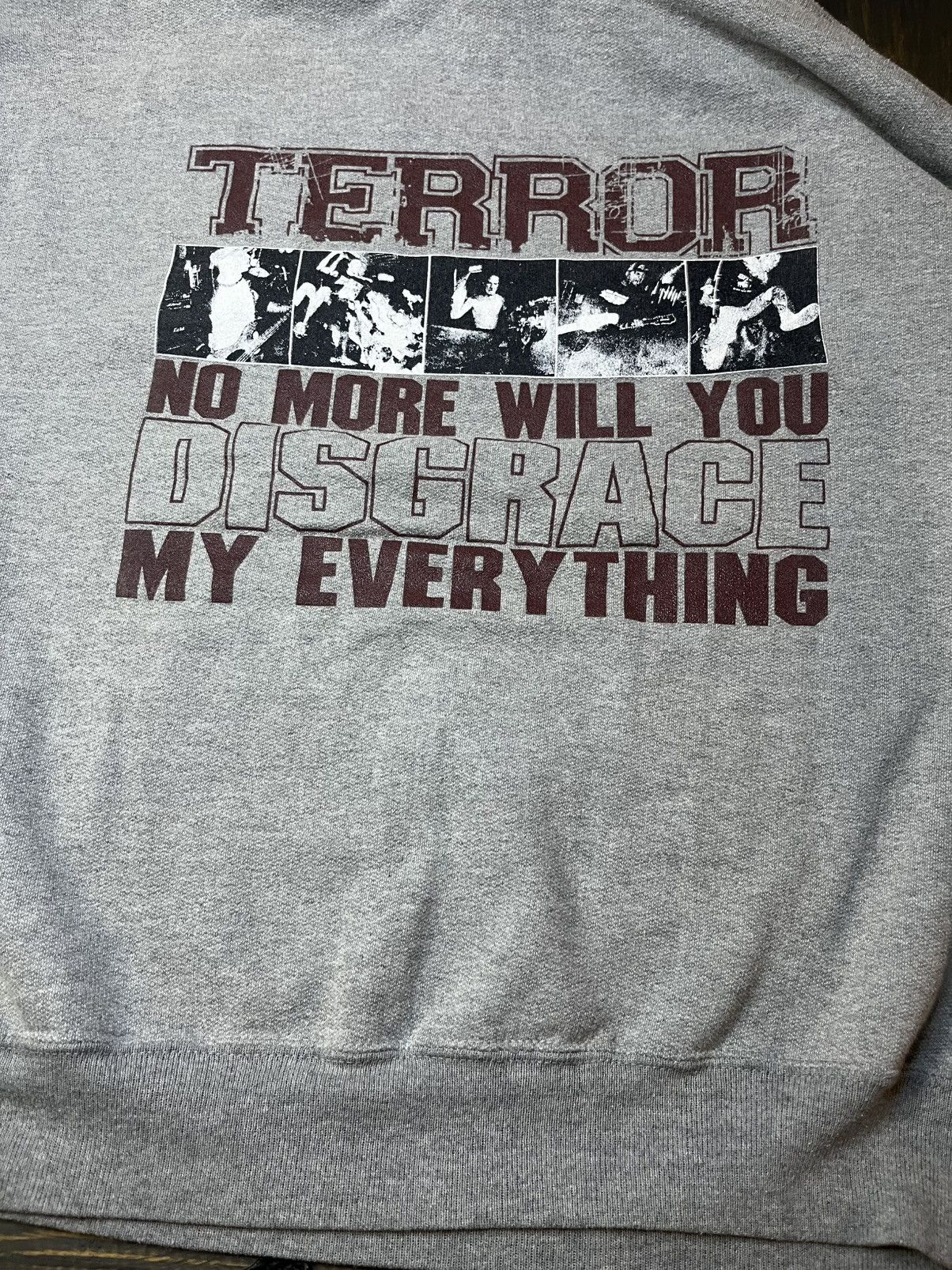 Band Tees Terror Hoodie Rare LG Heather Gray Vtg Size US L / EU 52-54 / 3 - 6 Thumbnail