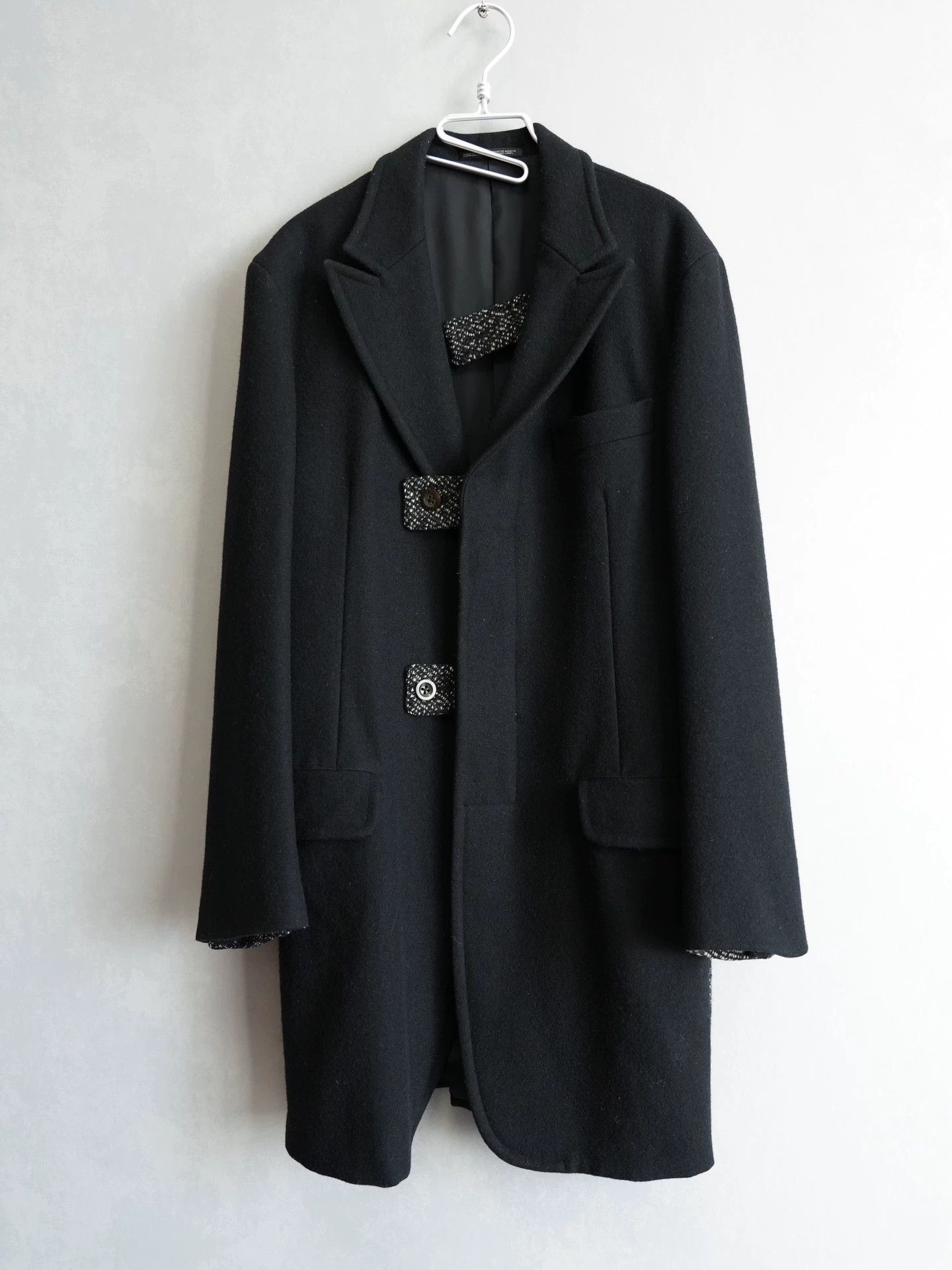 Yohji Yamamoto Yohji Yamamoto 04AW Paneled Wool-Nylon Coat Black Size US M / EU 48-50 / 2 - 3 Thumbnail