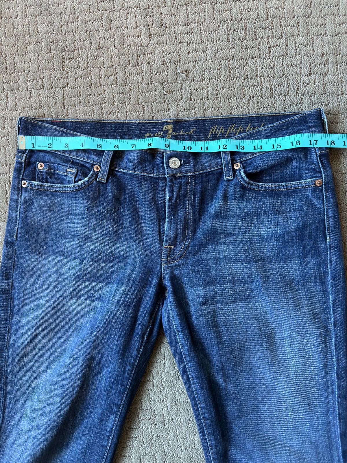 7 For All Mankind × Vintage Flip Flop Bootcut Jeans Size 32" / US 10 / IT 46 - 2 Thumbnail