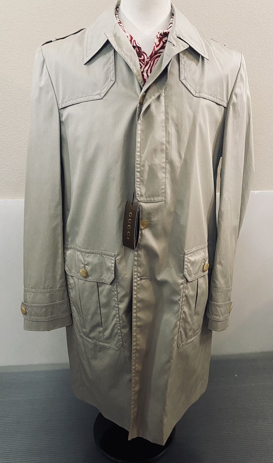 Gucci Gucci 🇮🇹 Stone Khaki Guccissima Lined Mackintosh Coat 48 NWT Size US M / EU 48-50 / 2 - 5 Thumbnail
