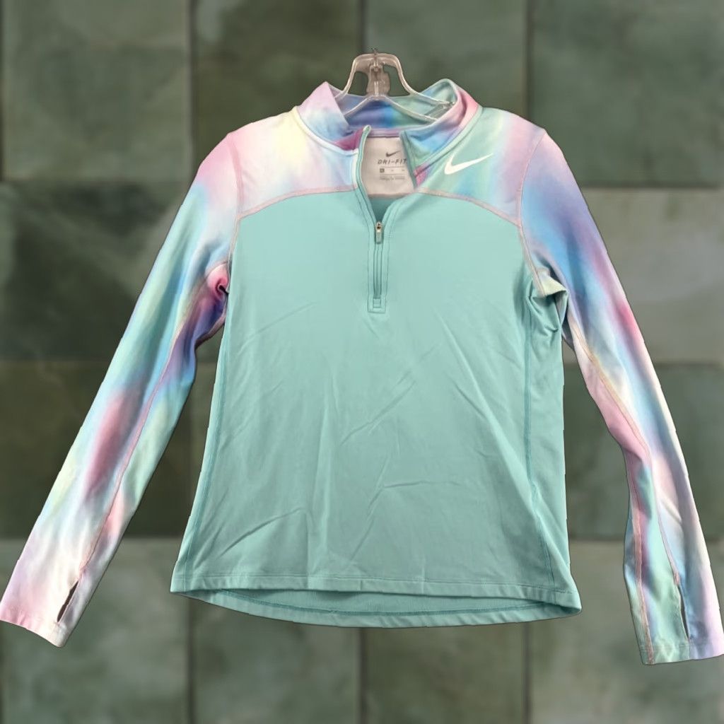 Nike Nike Dri-Fit Half Zip Womens XL Teal Tie Dye Running Pullover Size XL / US 12-14 / IT 48-50 - 1 Thumbnail