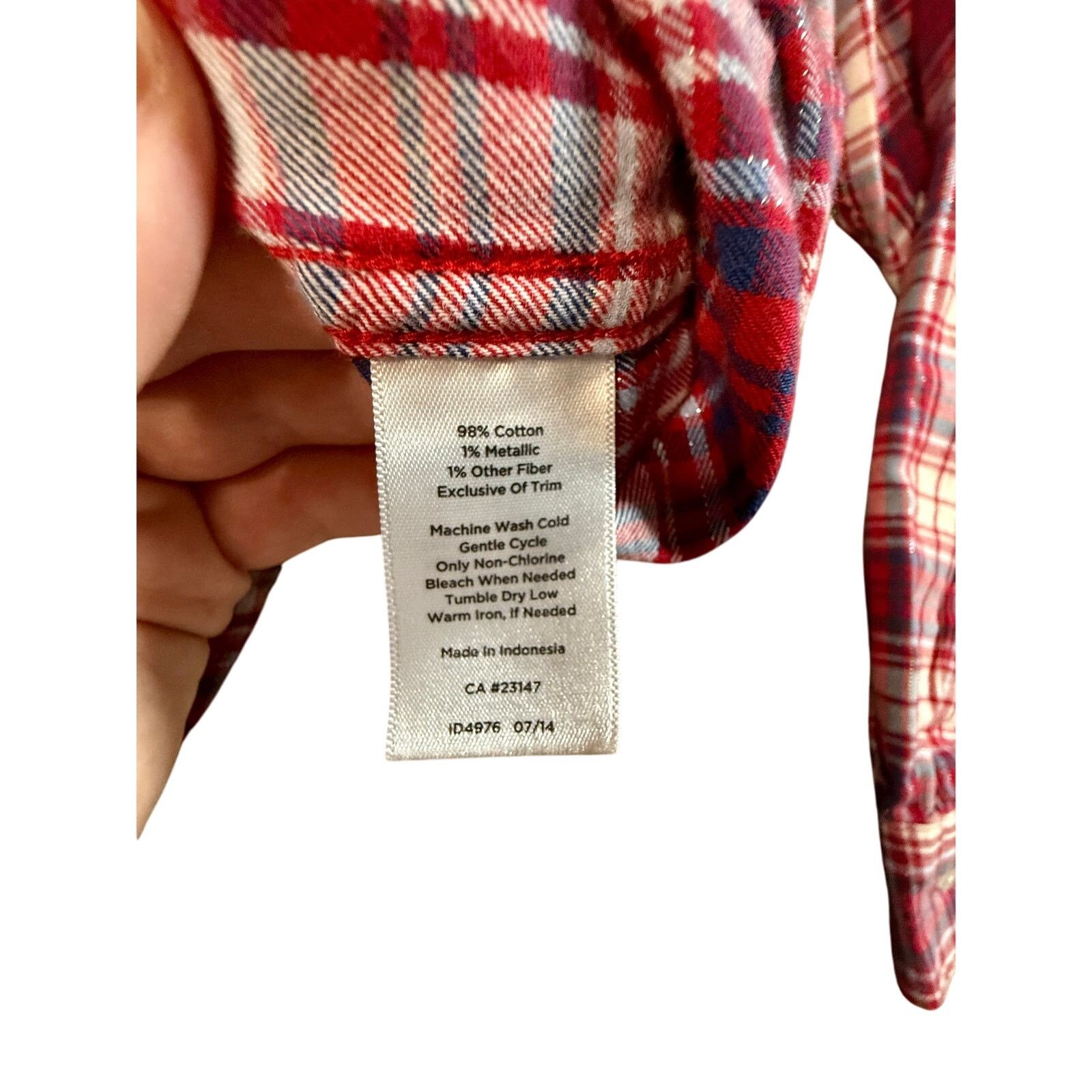 Other Talbots Classic Cotton Button Down Shirt - Shimmer Plaid Size XL / US 12-14 / IT 48-50 - 7 Thumbnail