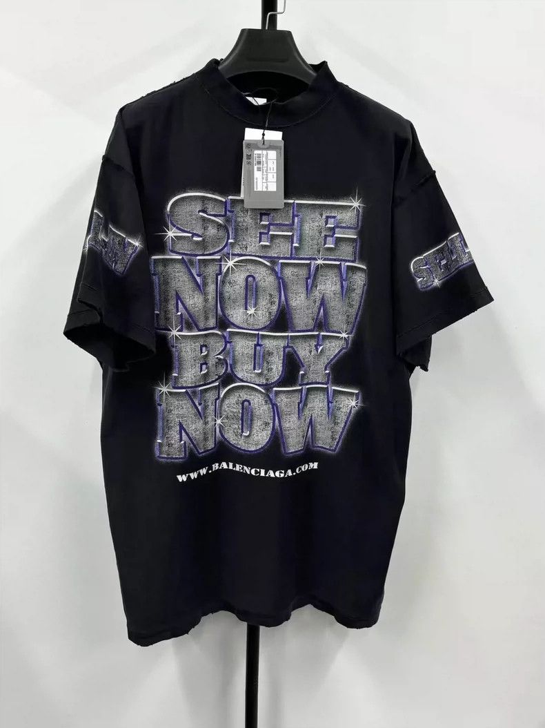 Balenciaga Balenciaga SNBN monogram print crewneck short sleeve T-shi Size US S / EU 44-46 / 1 - 1 Thumbnail