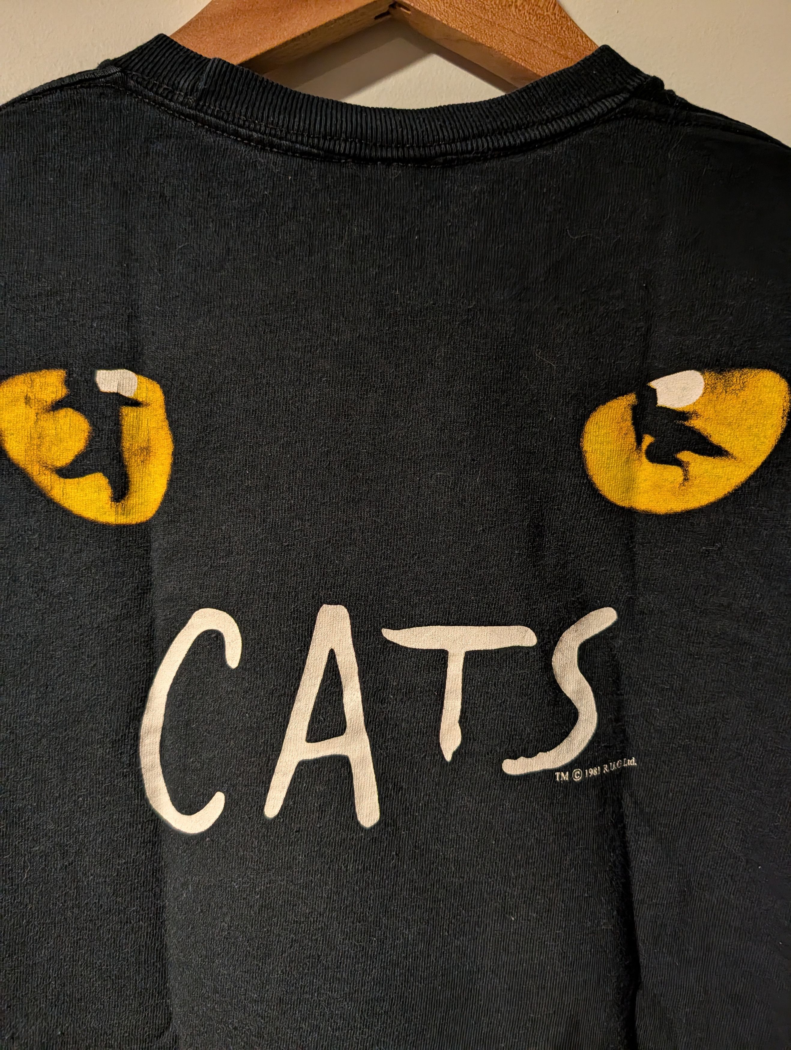 Fruit Of The Loom Vintage 90s Cats on Broadway Kids Black Medium T-Shirt Size US M / EU 48-50 / 2 - 6 Thumbnail