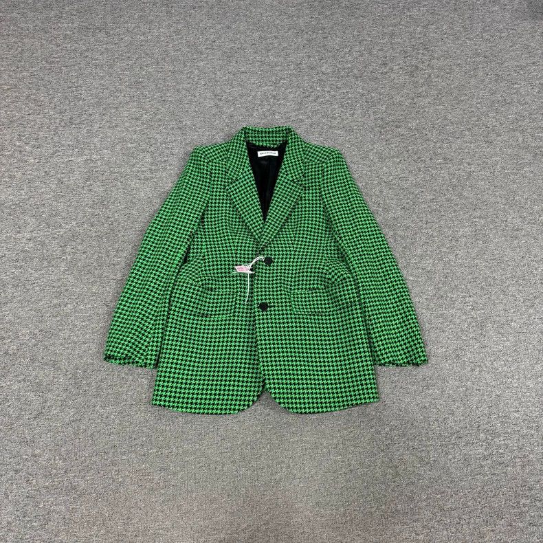 Balenciaga Balenciaga Hourglass Green Plaid Jacket Size XS / US 0-2 / IT 36-38 - 1 Thumbnail