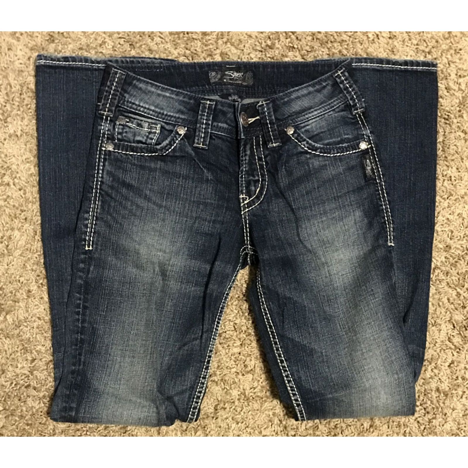 Vintage Silver Jeans Suki Surplus Bootcut Jeans Women W26 L32 Dark Wash Size 26" / US 2 / IT 38 - 3 Thumbnail