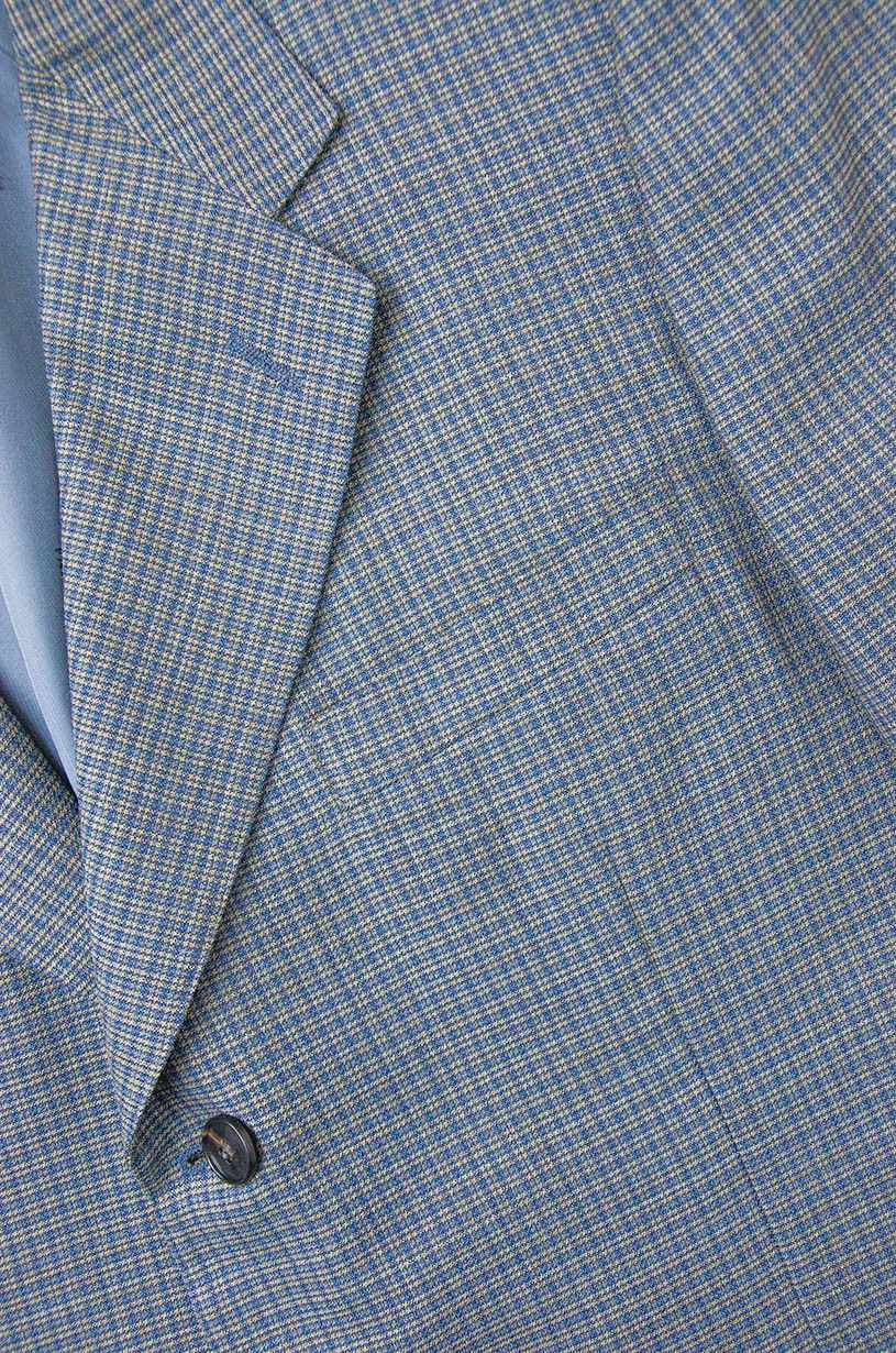 Lanvin LANVIN Classique Pure Wool Blazer Blue Micro-Check 54R Size 54R - 5 Thumbnail