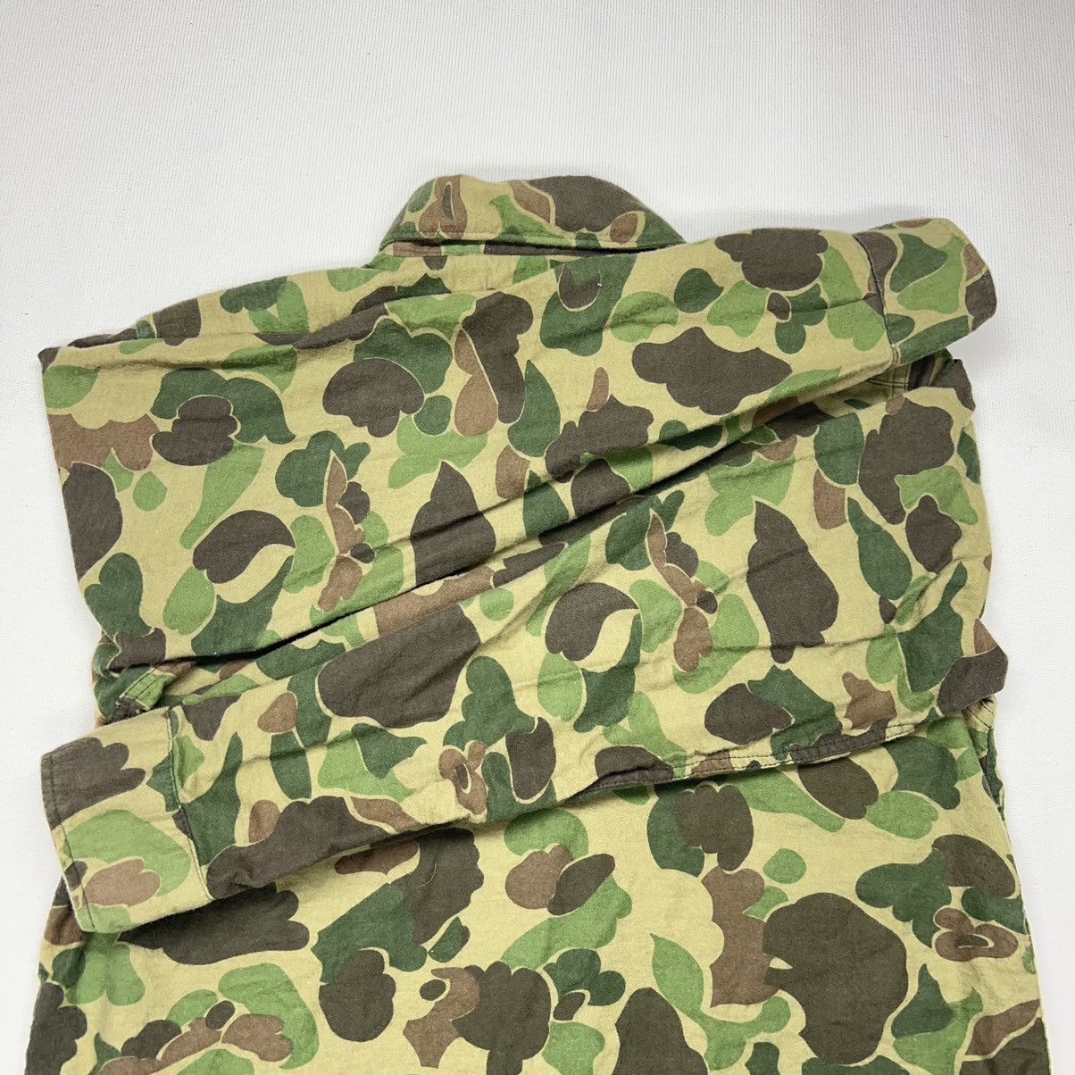 Vintage VTG Kamo Button Shirt Duck Camo Green Hunting Vietnam Era Size US S / EU 44-46 / 1 - 11 Thumbnail