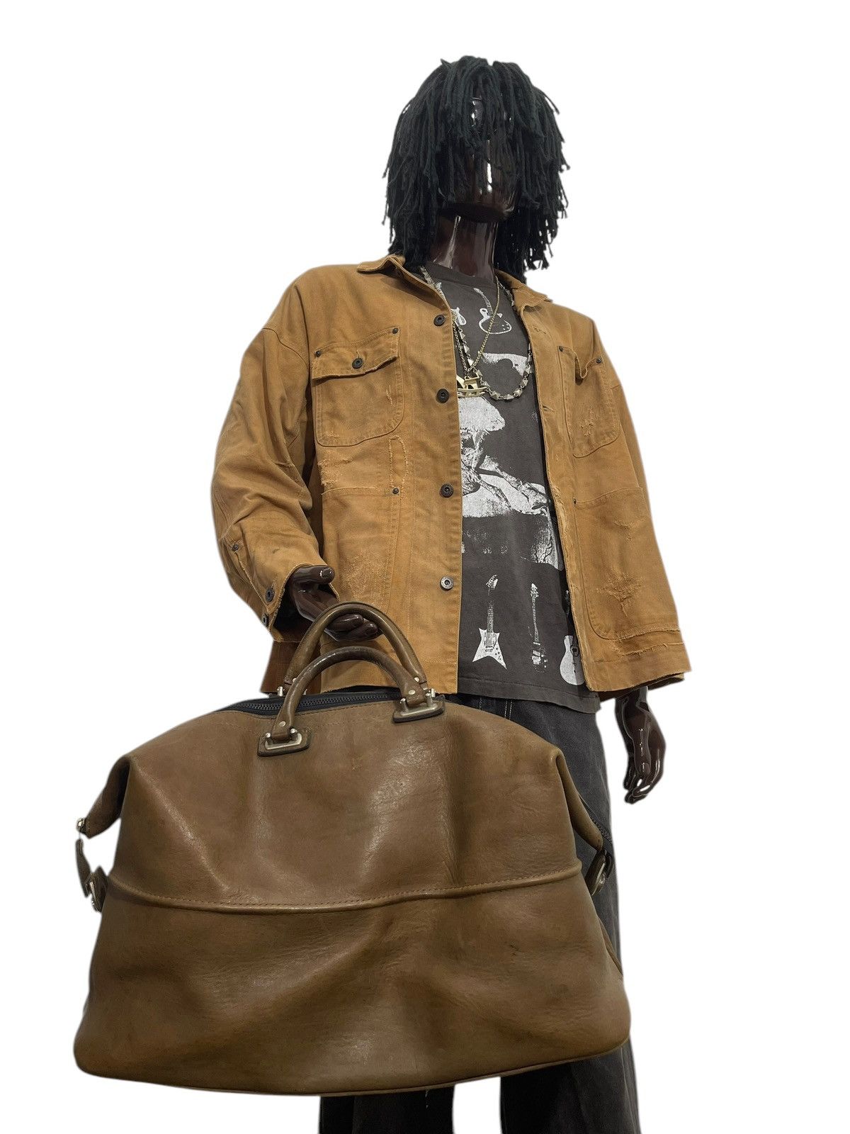 Genuine Leather Full Leather Vtg 80s D.B.G.M Japan Duffle Travel Bag 2🟩0 Size ONE SIZE - 2 Thumbnail