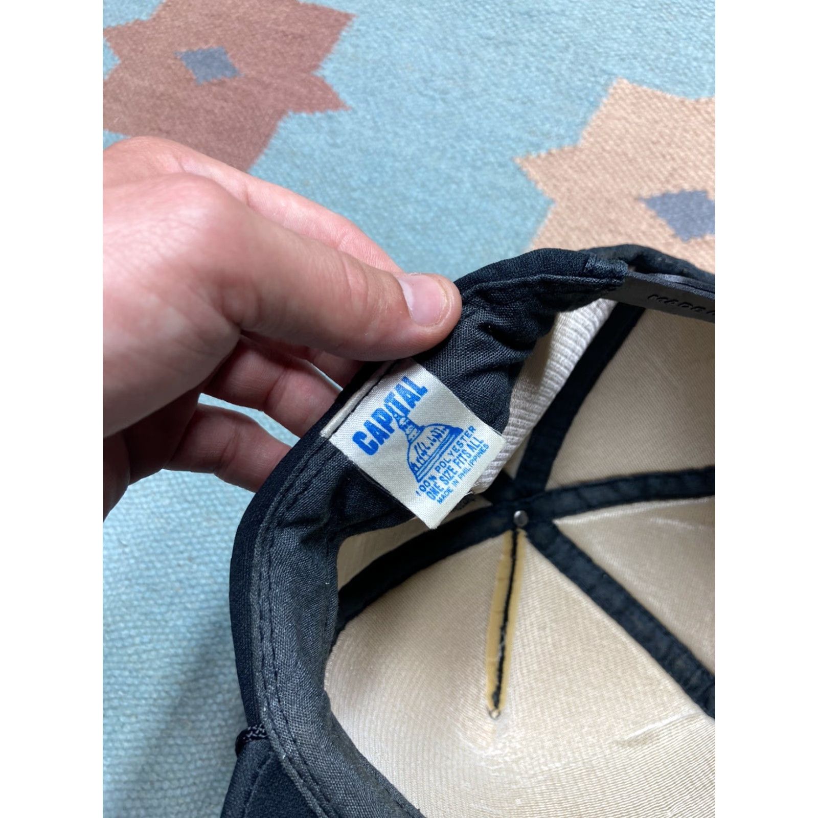 Vintage VINTAGE power tools and supply hat snapback cap hardware store NOS Snap-Back Men Adjustable Black Snapback Size ONE SIZE - 6 Thumbnail
