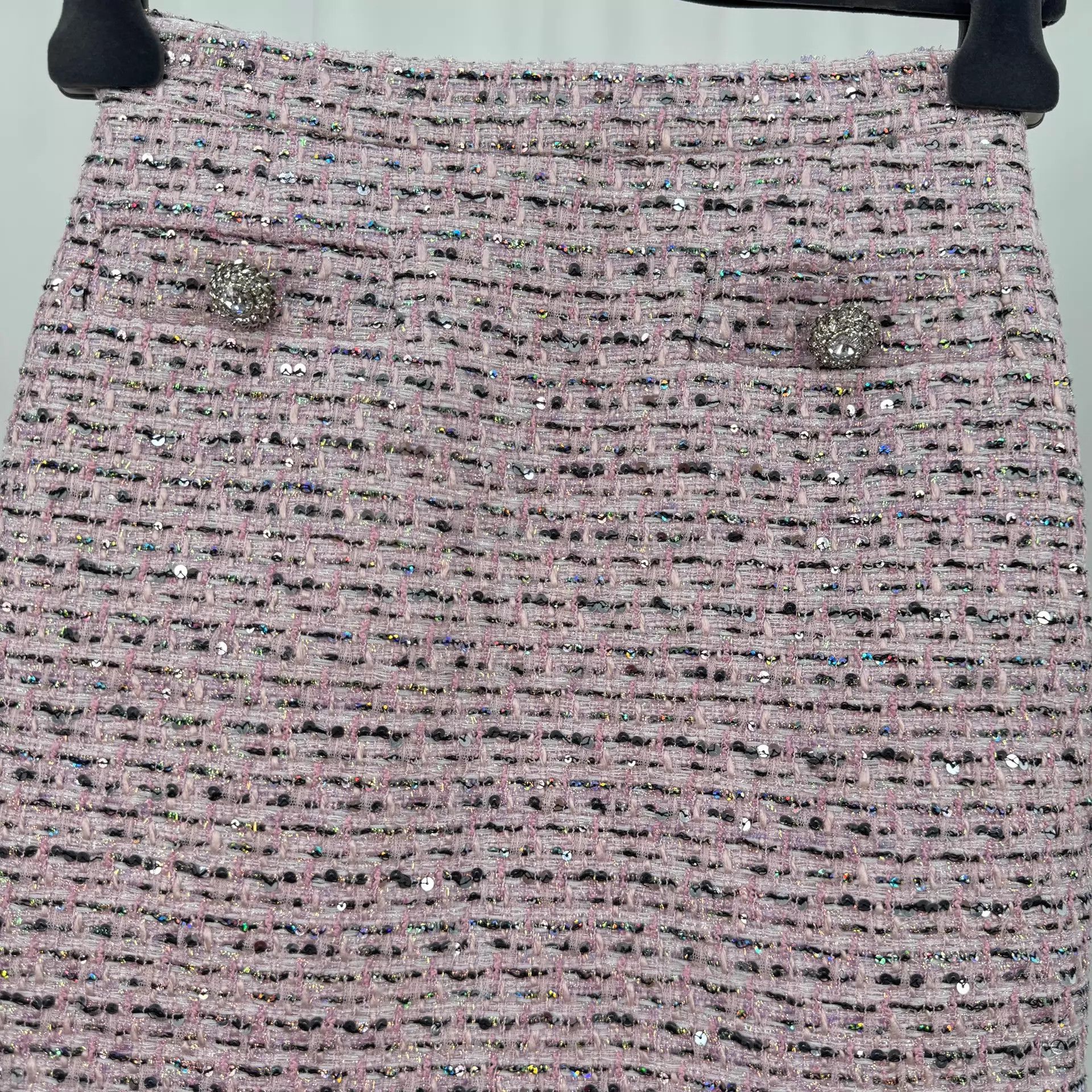 Alessandra Rich Alessandra Rich Sequin Crystal Coco Style Skirt 36 NWT Size 25" / US 0 / IT 36 - 3 Thumbnail