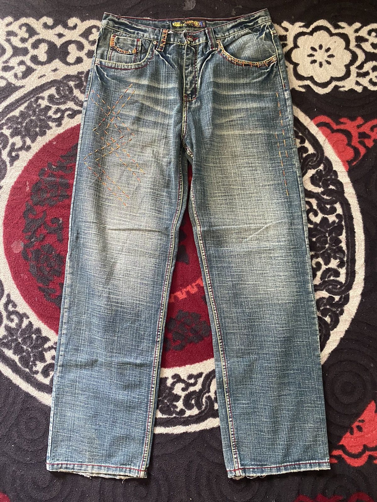Vintage Miskeen Jeans Baggy Hand Pocket Painted | Grailed