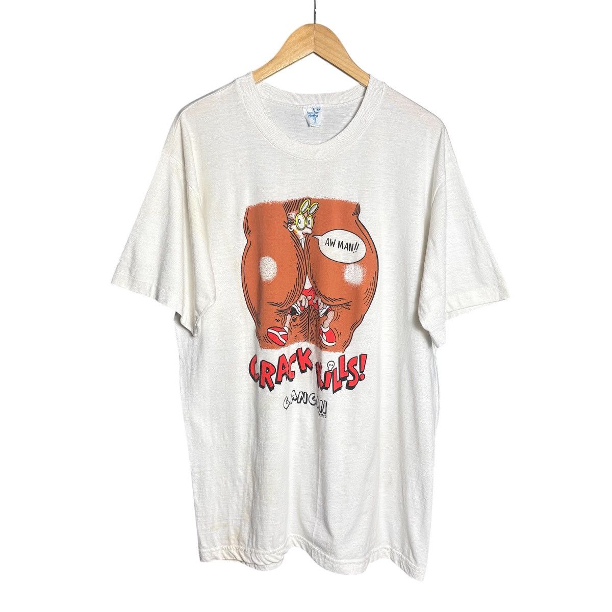 Vintage Vintage 90s Crack Kills Cancun Mexico Parody Graphic T-Shirt Size US XL / EU 56 / 4 - 1 Thumbnail