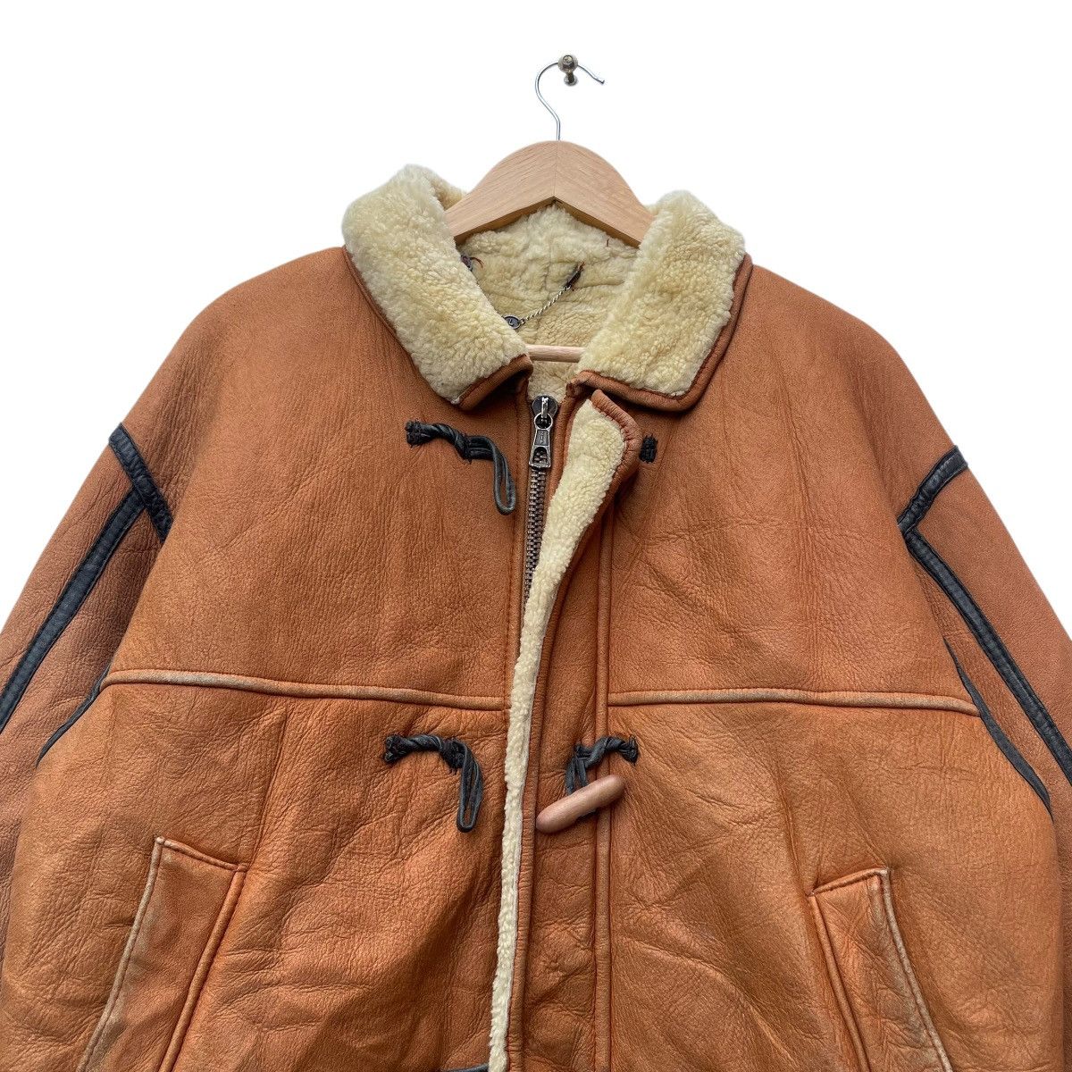 Aviator Nation × Genuine Leather 💥Vintage B3 Sheepskin Leather Sherpa Toggles button Jacket Size US M / EU 48-50 / 2 - 3 Thumbnail