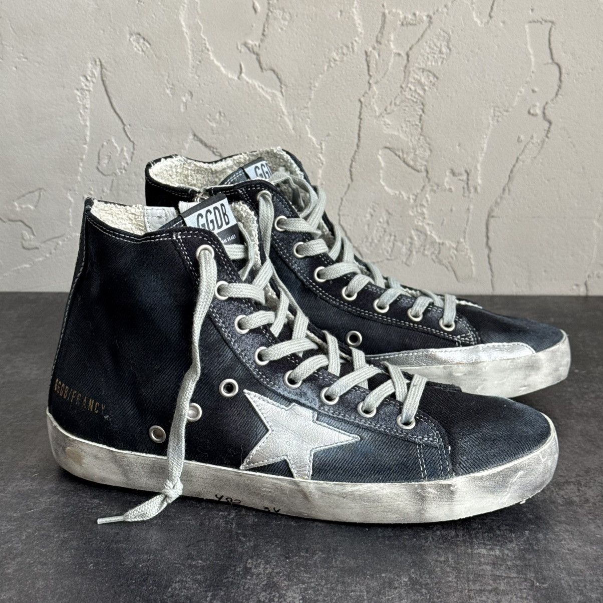 Golden Goose Golden Goose Francy Distressed Navy Denim High-Top Sneakers Size US 9 / IT 39 - 2 Thumbnail