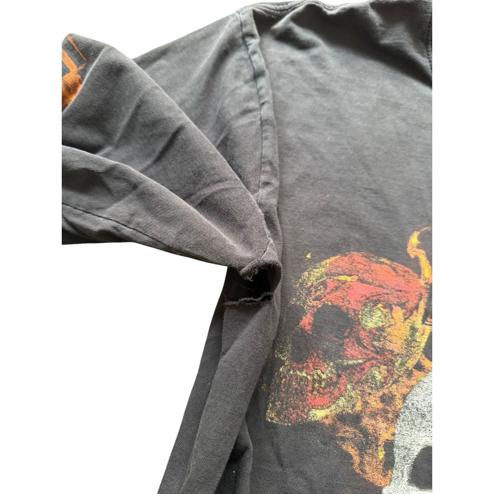 Harley Davidson Distressed Harley Davidson Three Skulls Flame Long Sleeve Size US XL / EU 56 / 4 - 5 Thumbnail