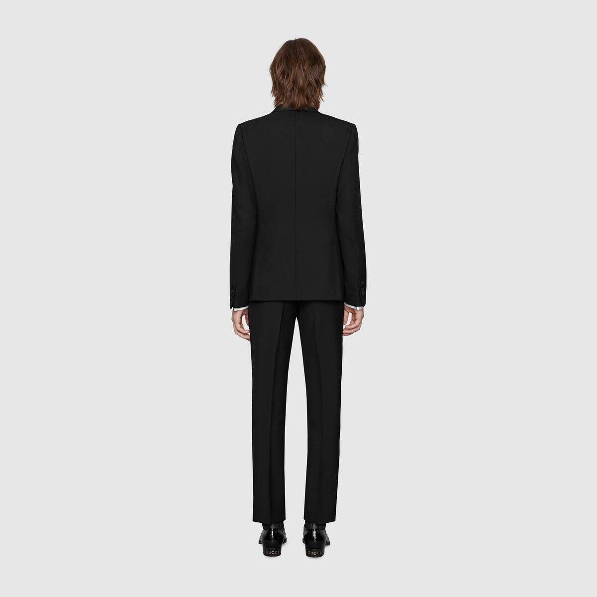 Gucci oc11z1025 Tapered Wool Mohair Tuxedo Suit in Black Size US S / EU 44-46 / 1 - 4 Thumbnail
