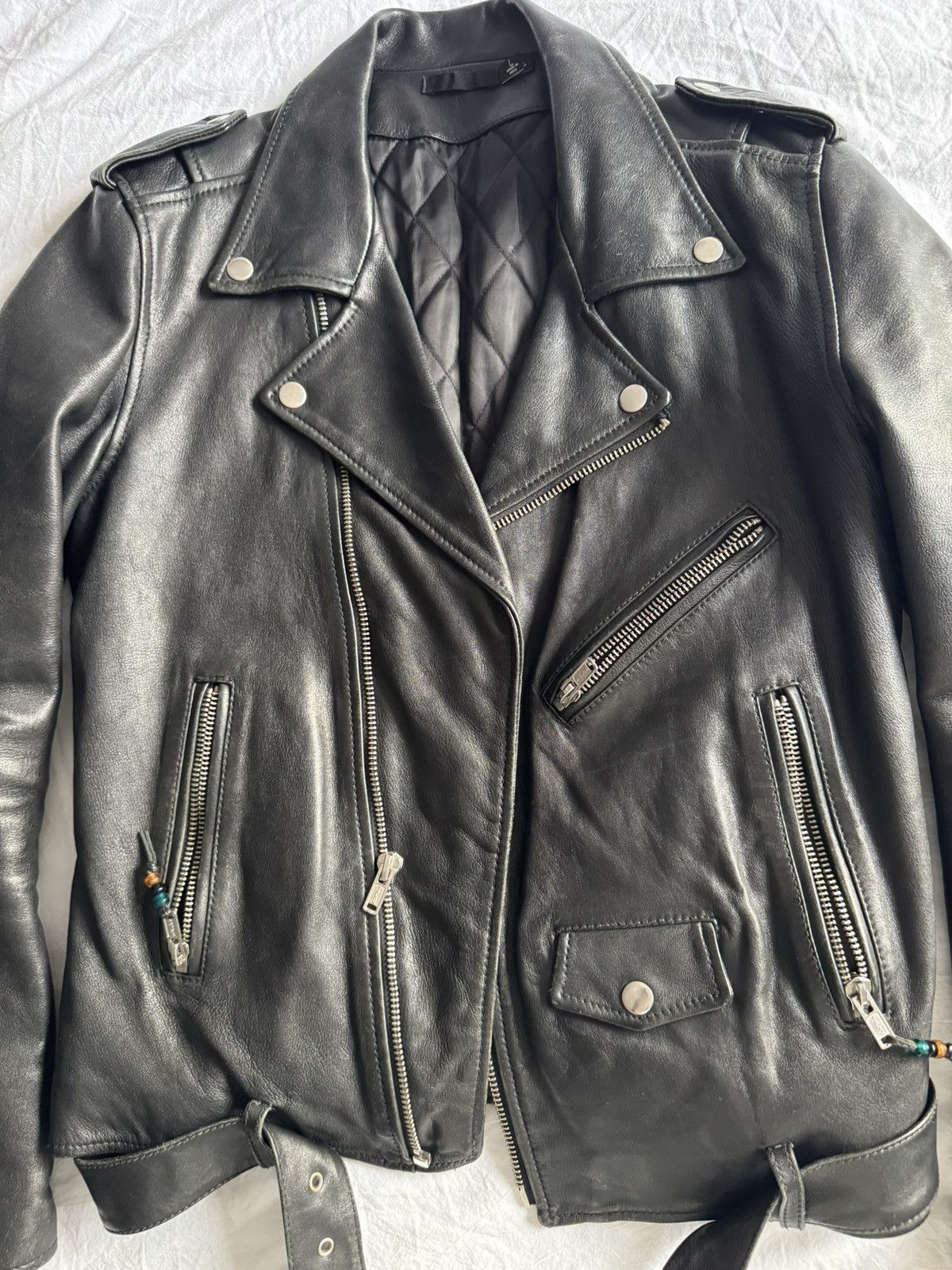 Blk Dnm Classic Blk Denim Biker Leather Motorcycle Jacket L Size US L / EU 52-54 / 3 - 2 Thumbnail