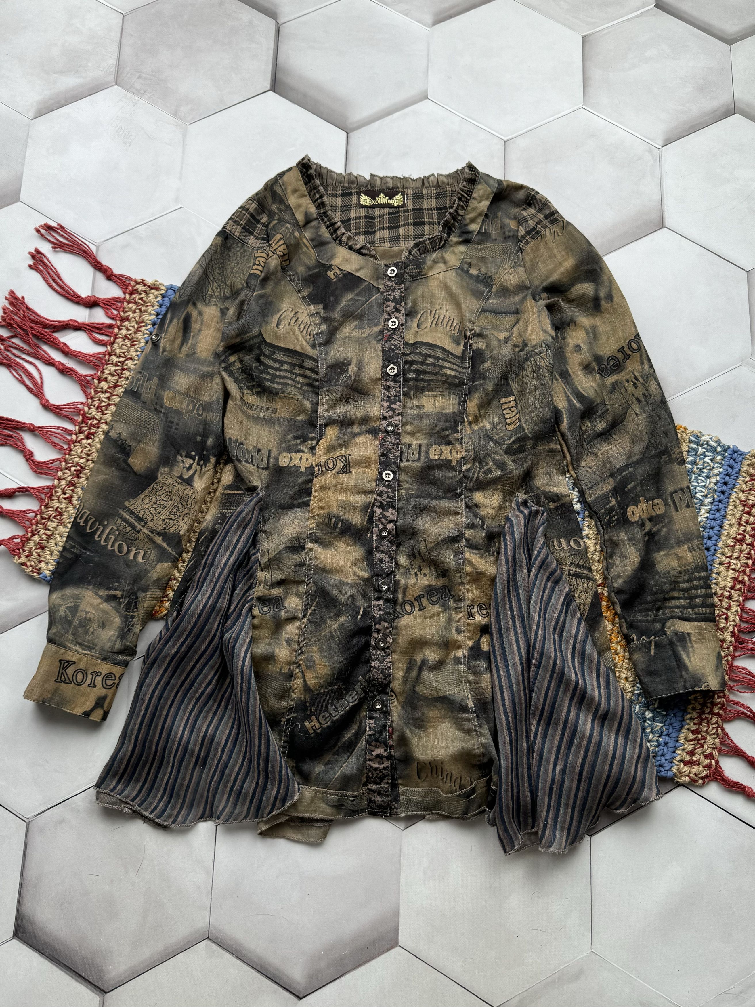 Vintage Vintage Printed Dress (E4) Size L / US 10 / IT 46 - 1 Thumbnail