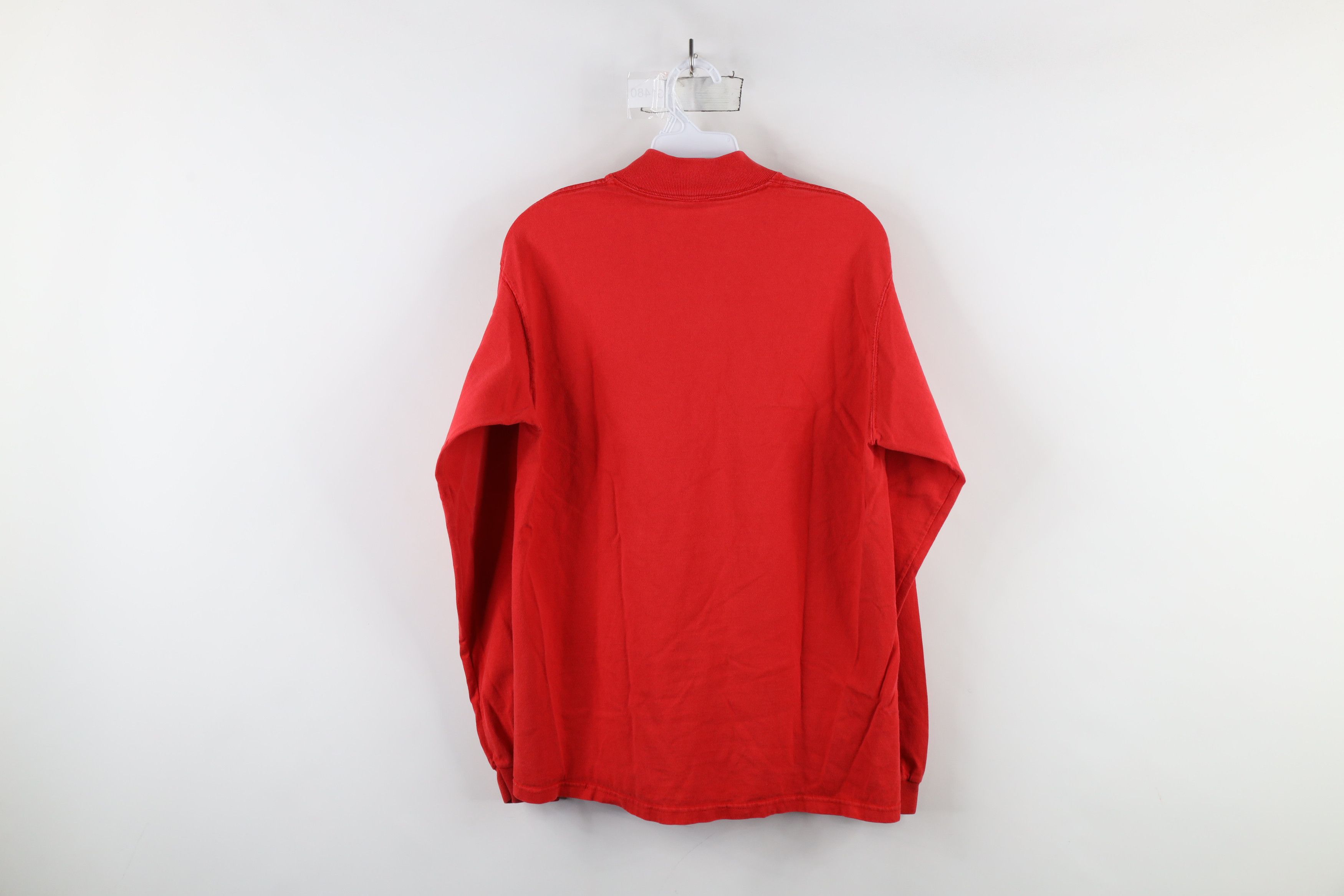 Vintage Vintage 90s Streetwear Mock Neck Long Sleeve T-Shirt Red Size US S / EU 44-46 / 1 - 10 Thumbnail